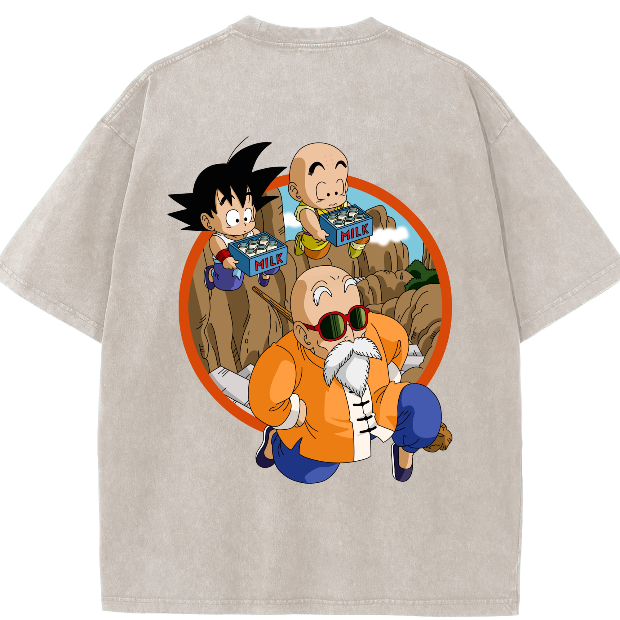 （画像用） ドラゴンボール 亀仙人（かめせんにん） DRAGON BALL Master Roshi Kame Sennin 綿100% ヴィンテージ風 半袖Tシャツ（背面プリント）