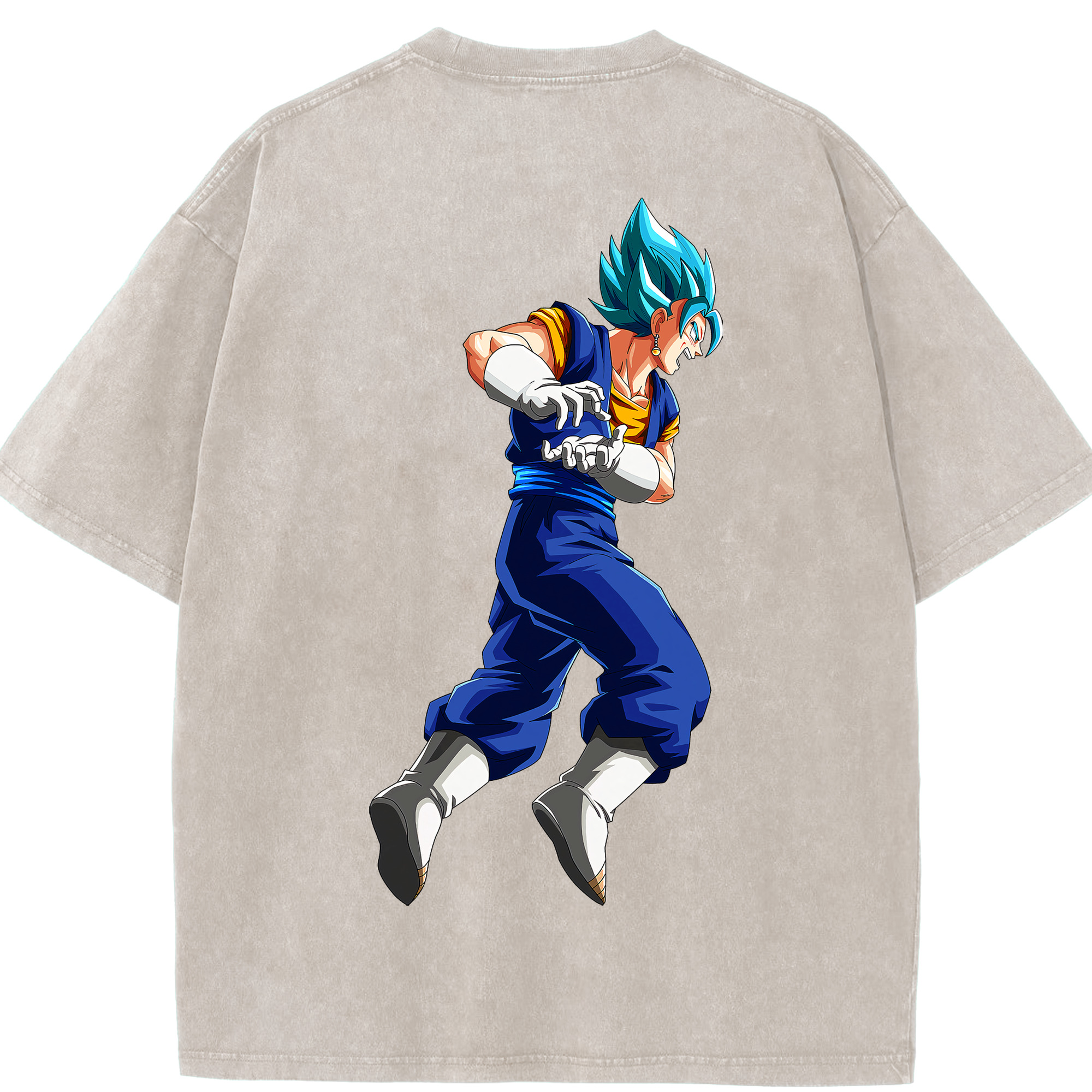 （画像用） ドラゴンボール ベジット DRAGON BALL Vegetto 綿100% ヴィンテージ風 半袖Tシャツ（背面プリント）