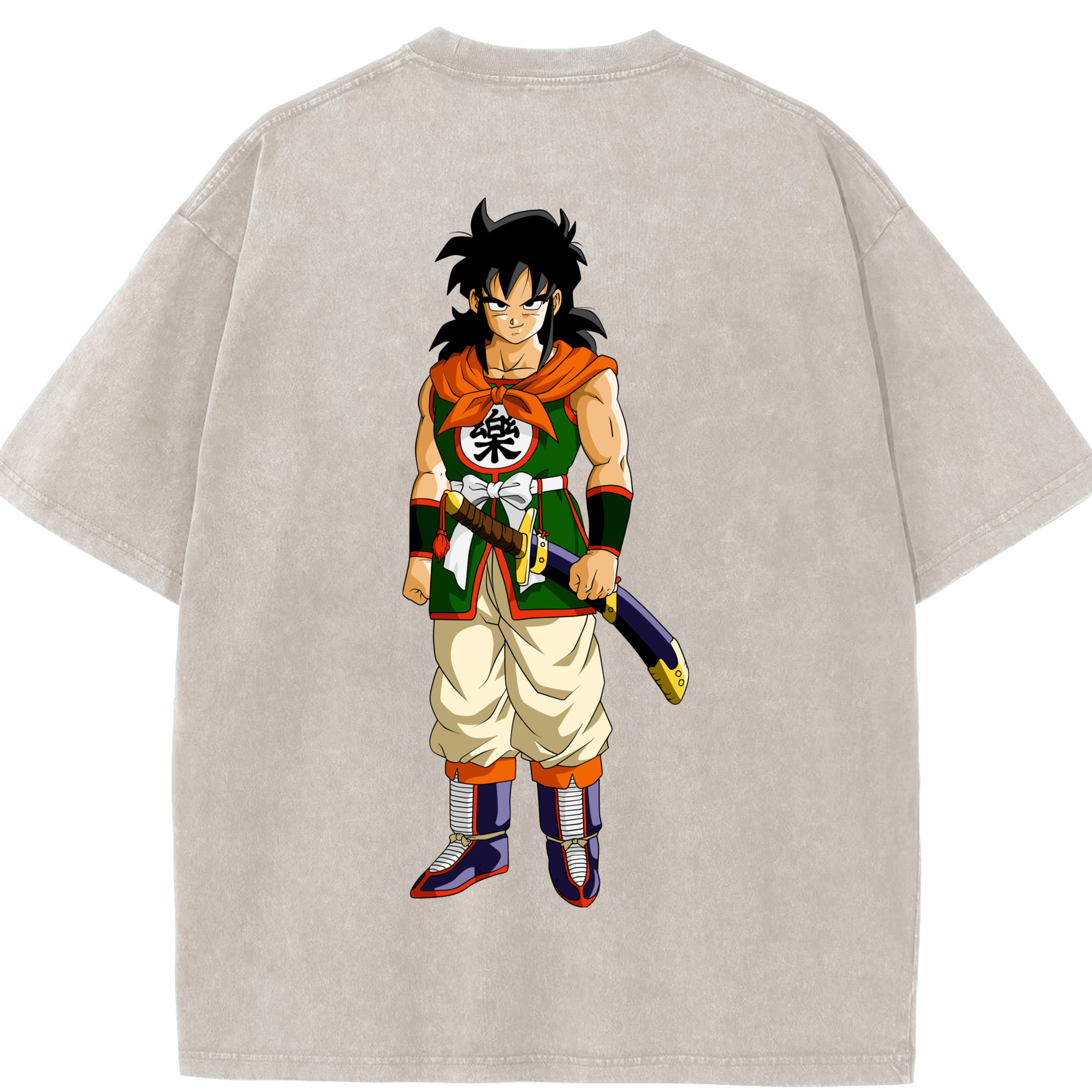 （画像用） ドラゴンボール ヤムチャ DRAGON BALL Yamcha 綿100% ヴィンテージ風 半袖Tシャツ（背面プリント）