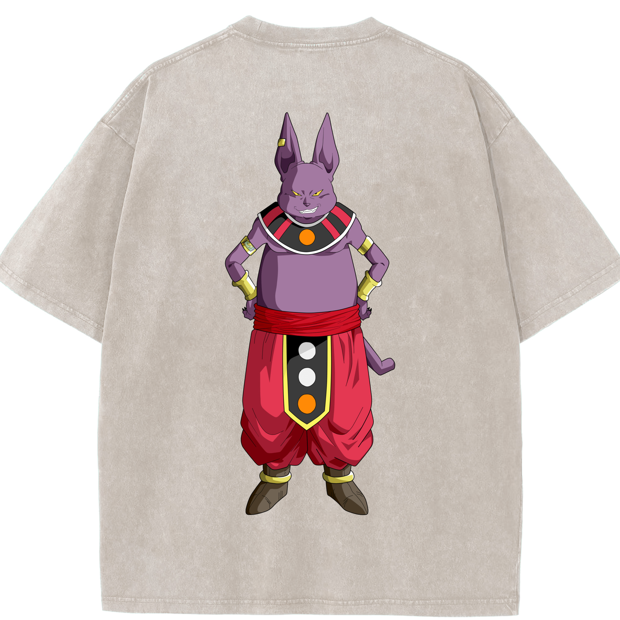 （画像用） ドラゴンボール シャンパ DRAGON BALL Champa 綿100% ヴィンテージ風 半袖Tシャツ（背面プリント）