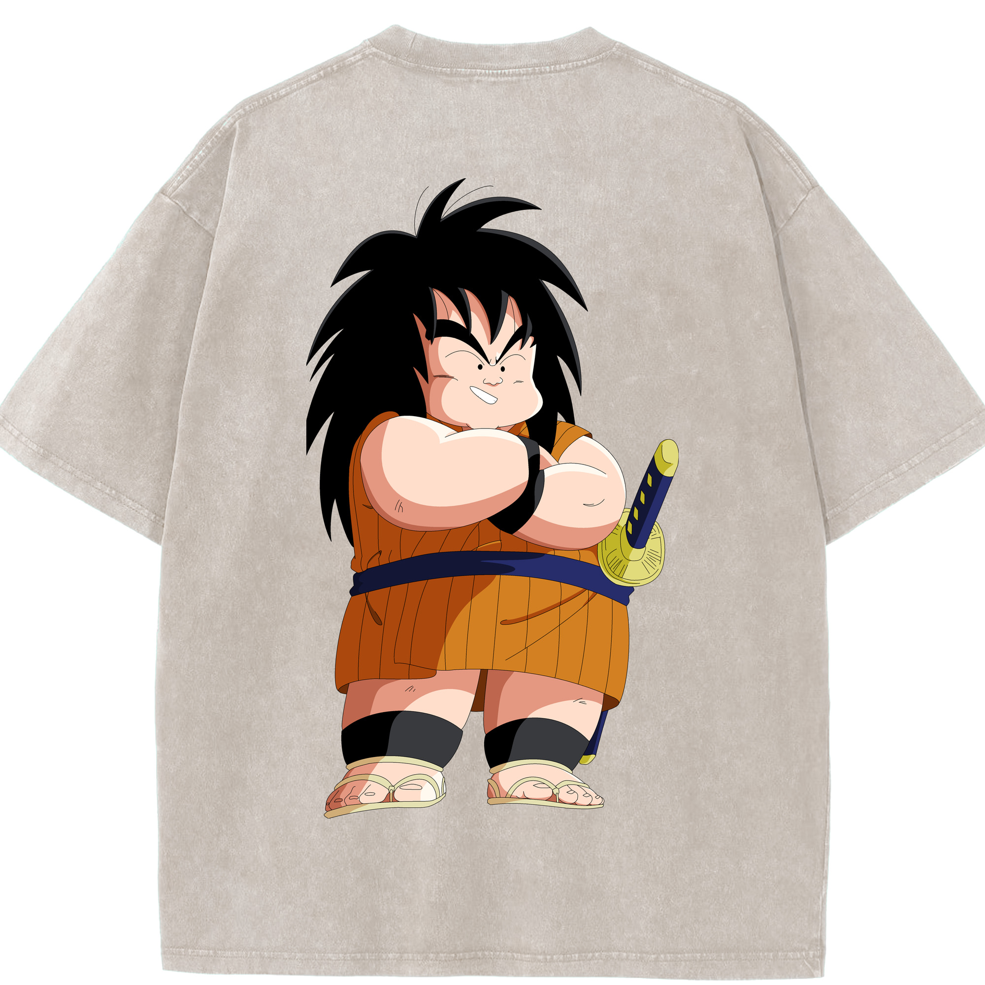 （画像用） ドラゴンボール やじろべえ DRAGON BALL Yajirobe 綿100% ヴィンテージ風 半袖Tシャツ（背面プリント）