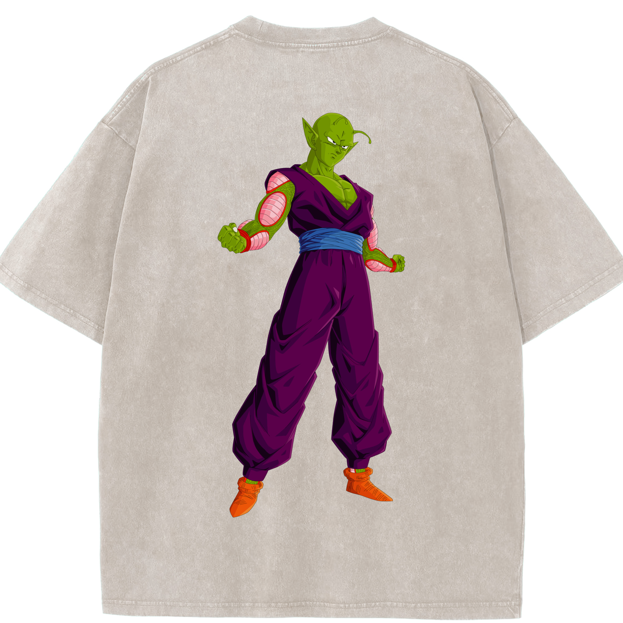 （画像用） ドラゴンボール ピッコロ DRAGON BALL Piccolo 綿100% ヴィンテージ風 半袖Tシャツ（背面プリント）