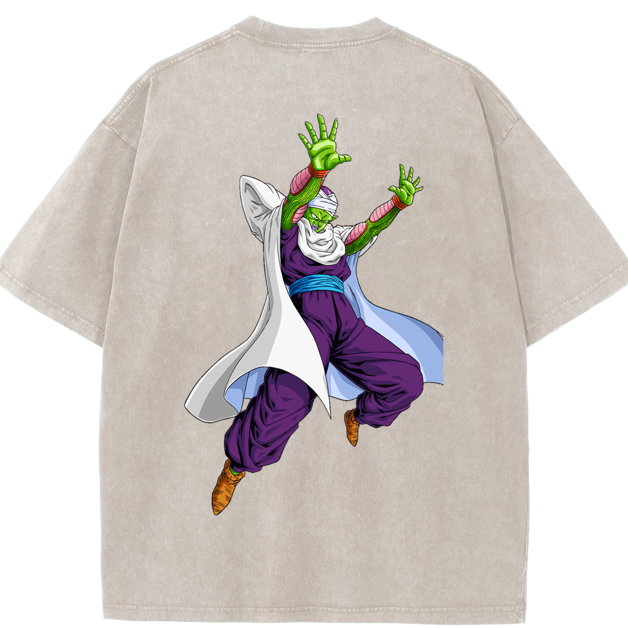 （画像用） ドラゴンボール ピッコロ DRAGON BALL Piccolo 綿100% ヴィンテージ風 半袖Tシャツ（背面プリント）