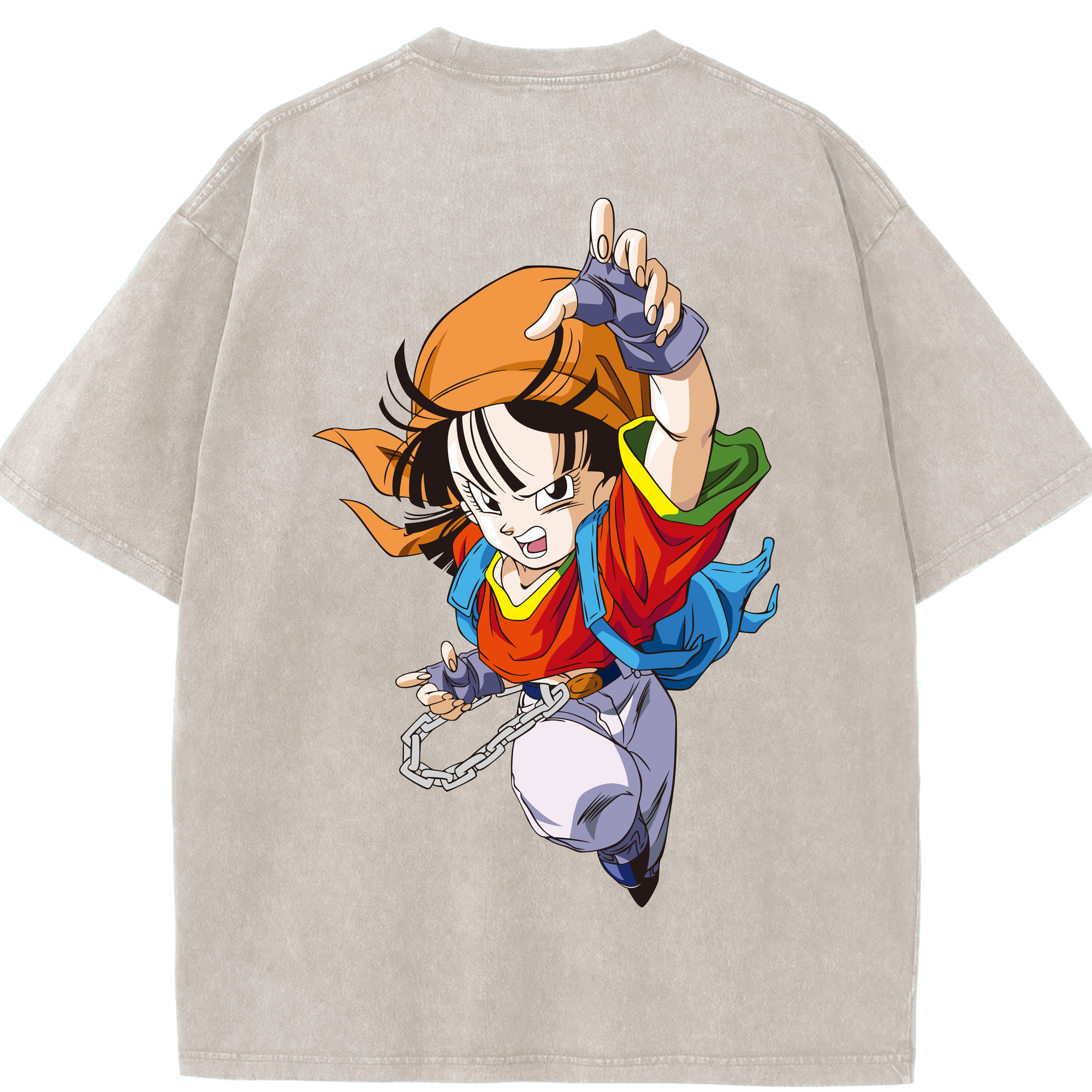 （画像用） ドラゴンボール パン DRAGON BALL Pan 綿100% ヴィンテージ風 半袖Tシャツ（背面プリント）