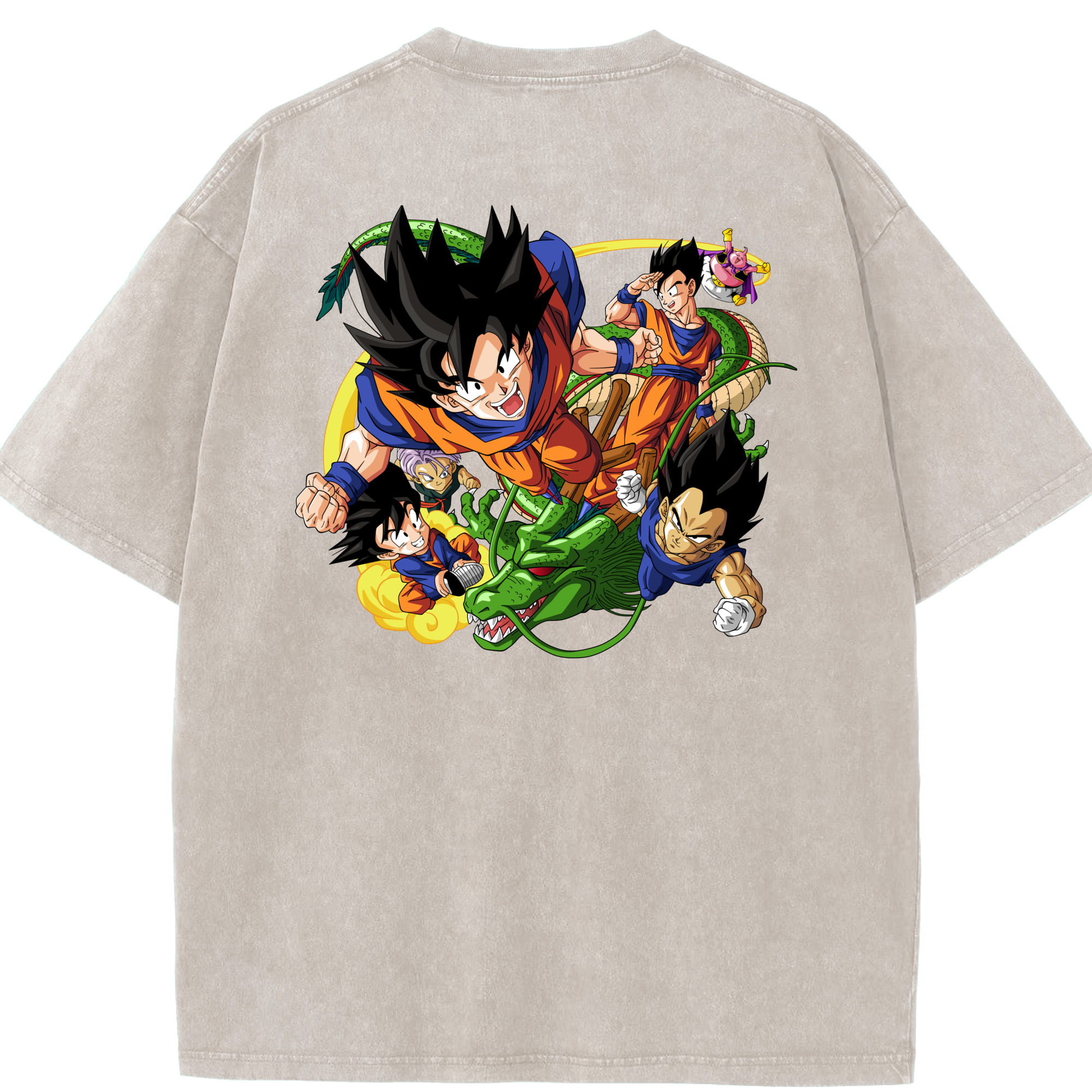 （画像用） ドラゴンボール DRAGON BALL 綿100% ヴィンテージ風 半袖Tシャツ（背面プリント）
