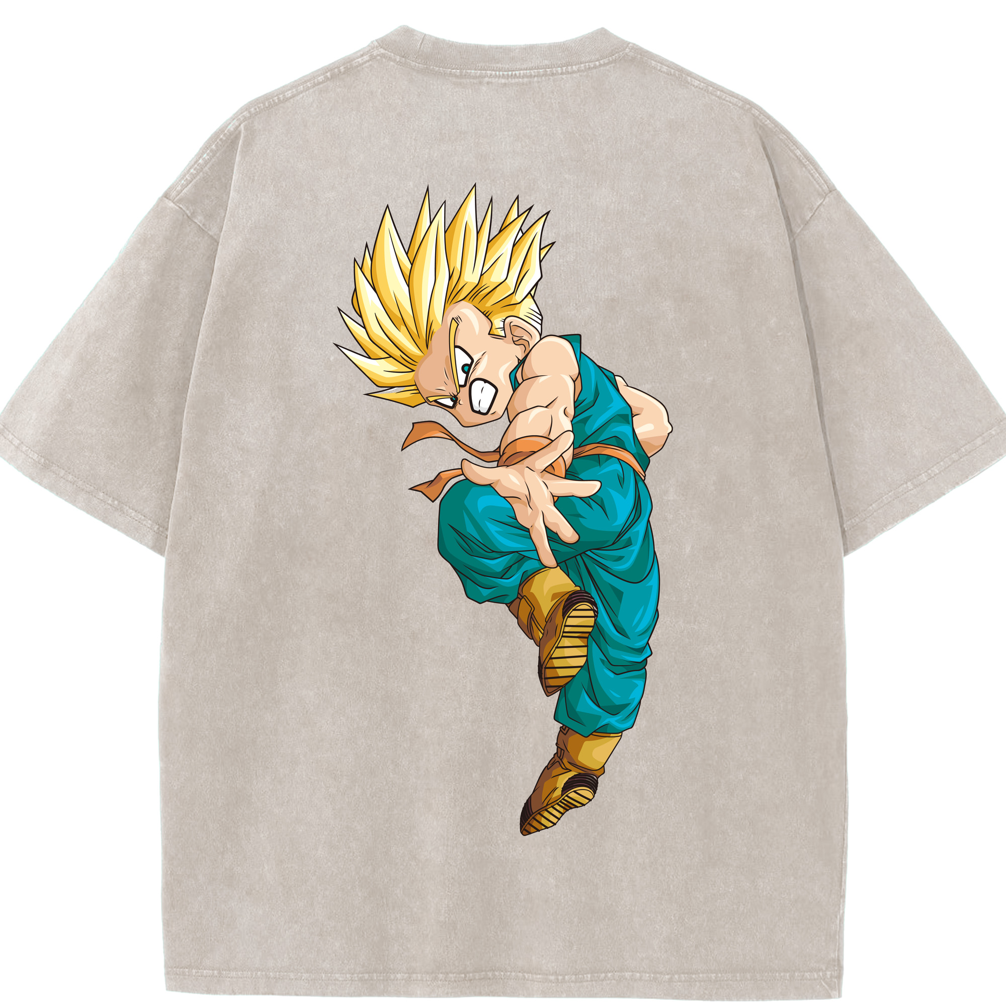 （画像用） ドラゴンボール DRAGON BALL 綿100% ヴィンテージ風 半袖Tシャツ（背面プリント）