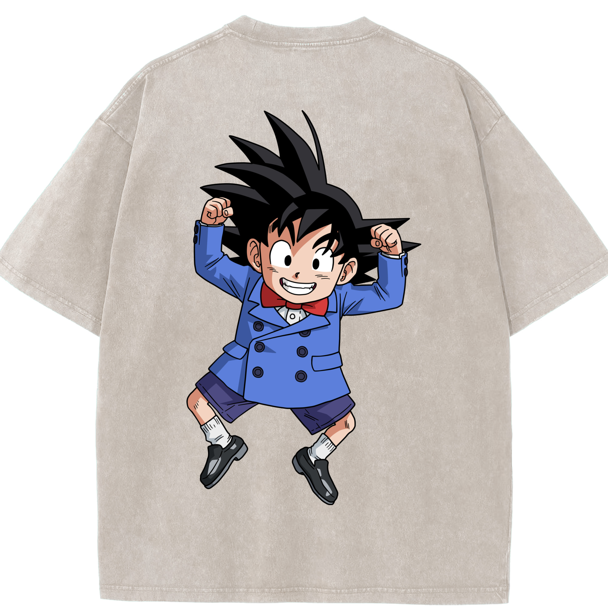 （画像用） ドラゴンボール 孫悟空（そん ごくう）Son Goku カカロット DRAGON BALL Kakarotto 綿100% ヴィンテージ風 半袖Tシャツ（背面プリント）