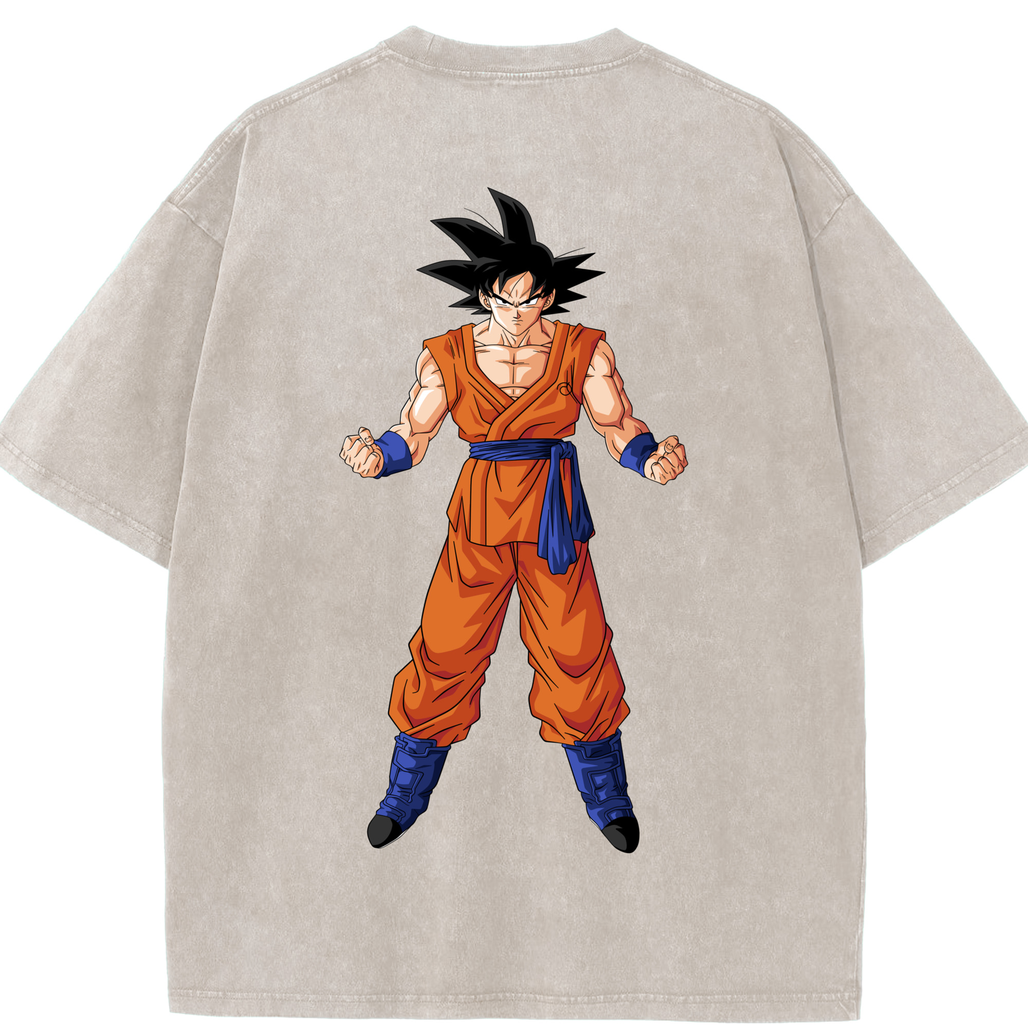 （画像用） ドラゴンボール 孫悟空（そん ごくう）Son Goku カカロット DRAGON BALL Kakarotto 綿100% ヴィンテージ風 半袖Tシャツ（背面プリント）