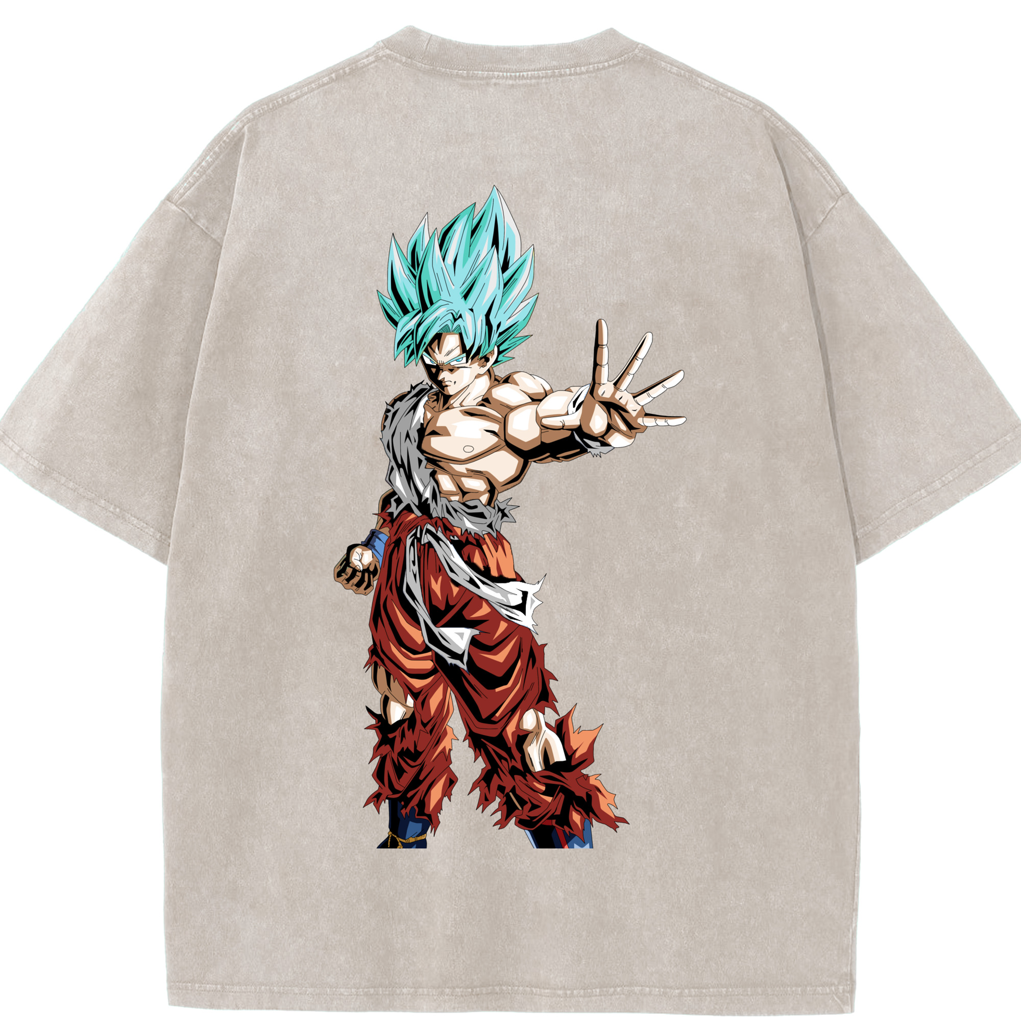 （画像用） ドラゴンボール 孫悟空（そん ごくう）Son Goku カカロット DRAGON BALL Kakarotto 綿100% ヴィンテージ風 半袖Tシャツ（背面プリント）