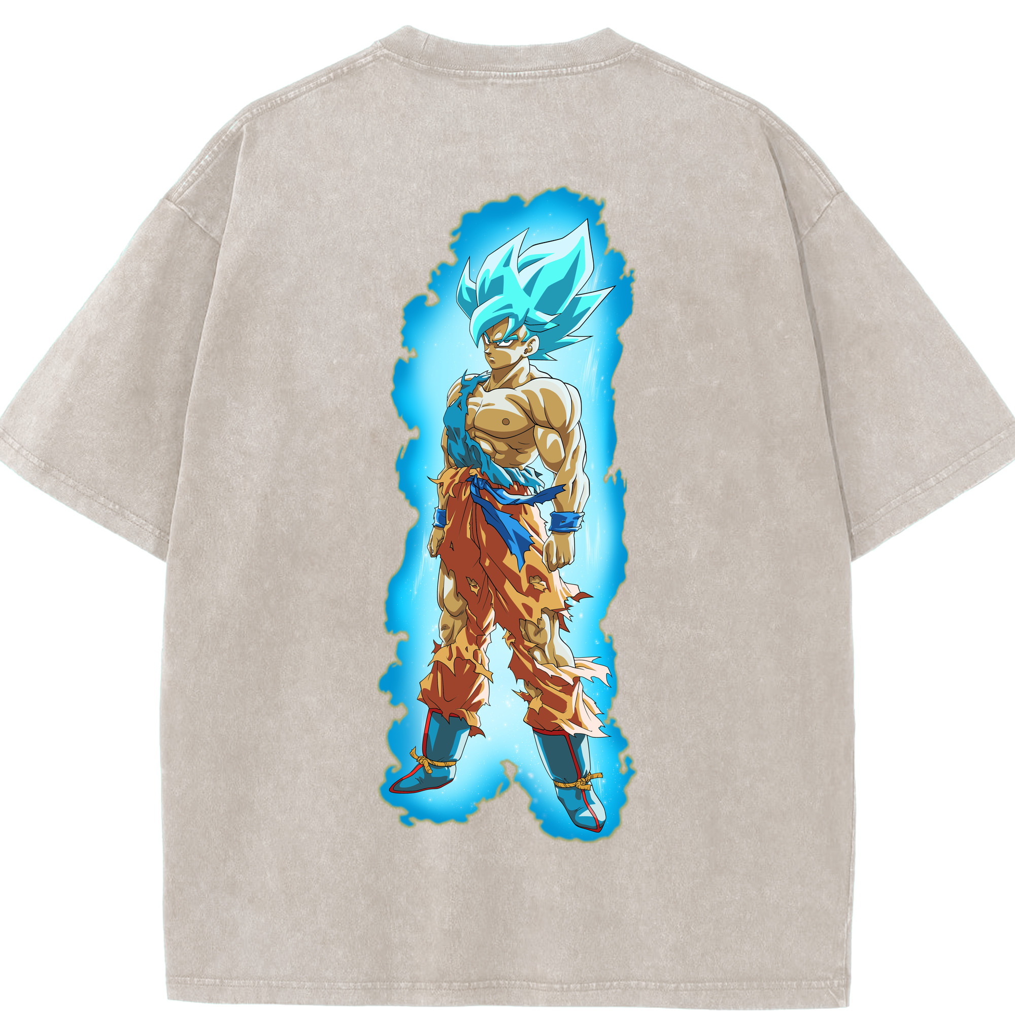 （画像用） ドラゴンボール 孫悟空（そん ごくう）Son Goku カカロット DRAGON BALL Kakarotto 綿100% ヴィンテージ風 半袖Tシャツ（背面プリント）