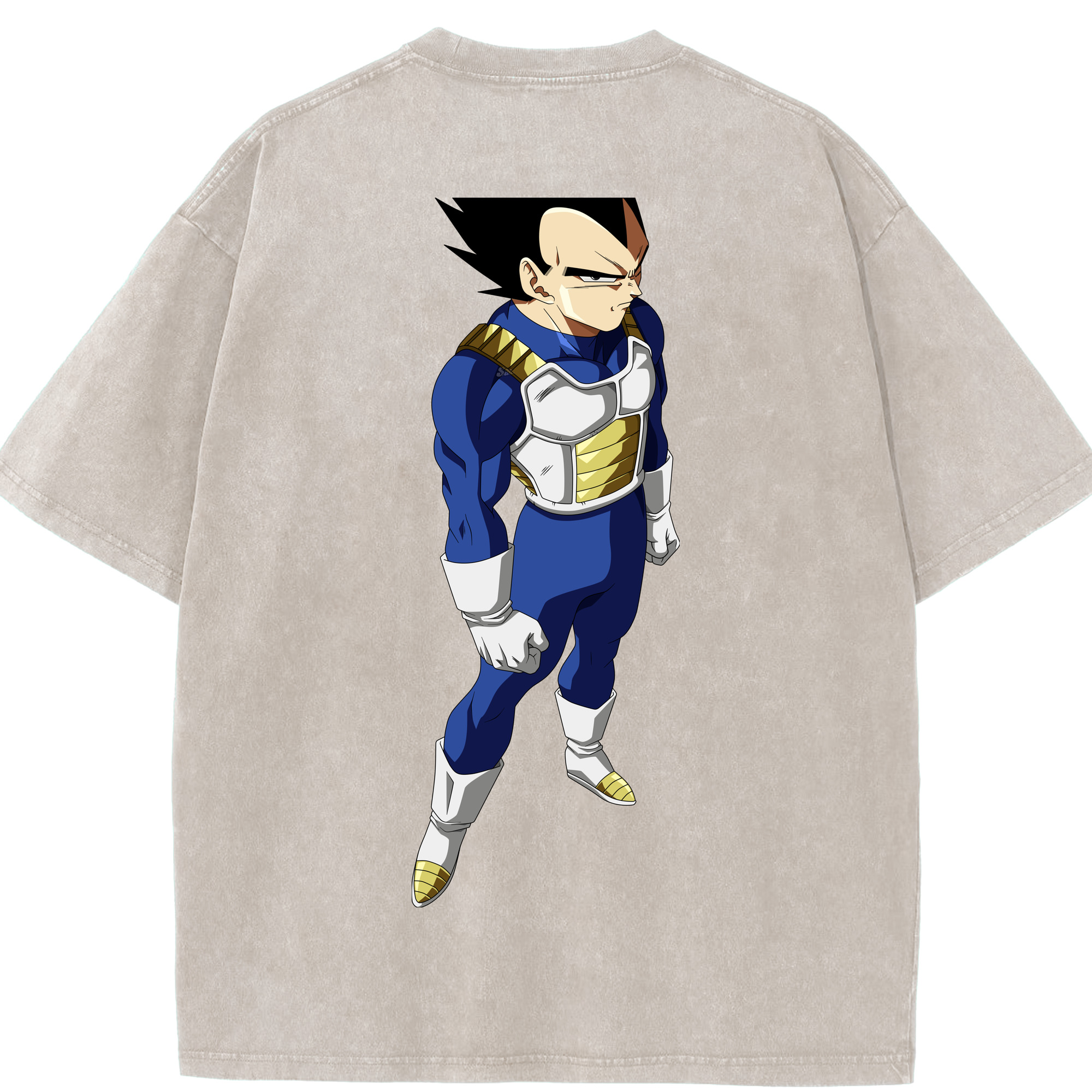 （画像用） ドラゴンボール ベジータ四世（Bejīta Yonsei）DRAGON BALL Vegeta IV 綿100% ヴィンテージ風 半袖Tシャツ（背面プリント）