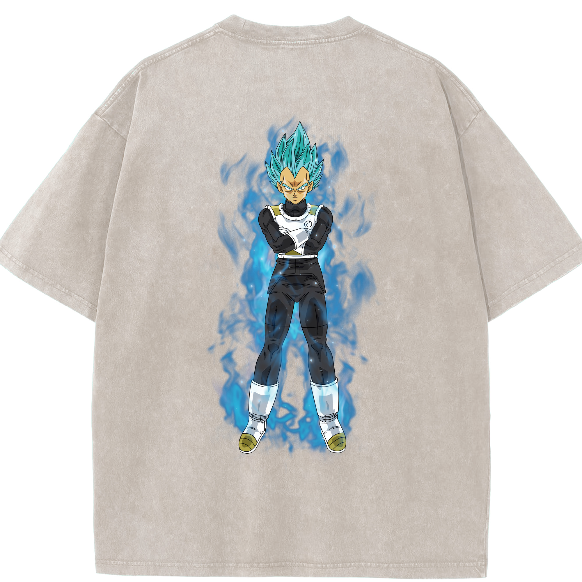 （画像用） ドラゴンボール ベジータ四世（Bejīta Yonsei）DRAGON BALL Vegeta IV 綿100% ヴィンテージ風 半袖Tシャツ（背面プリント）