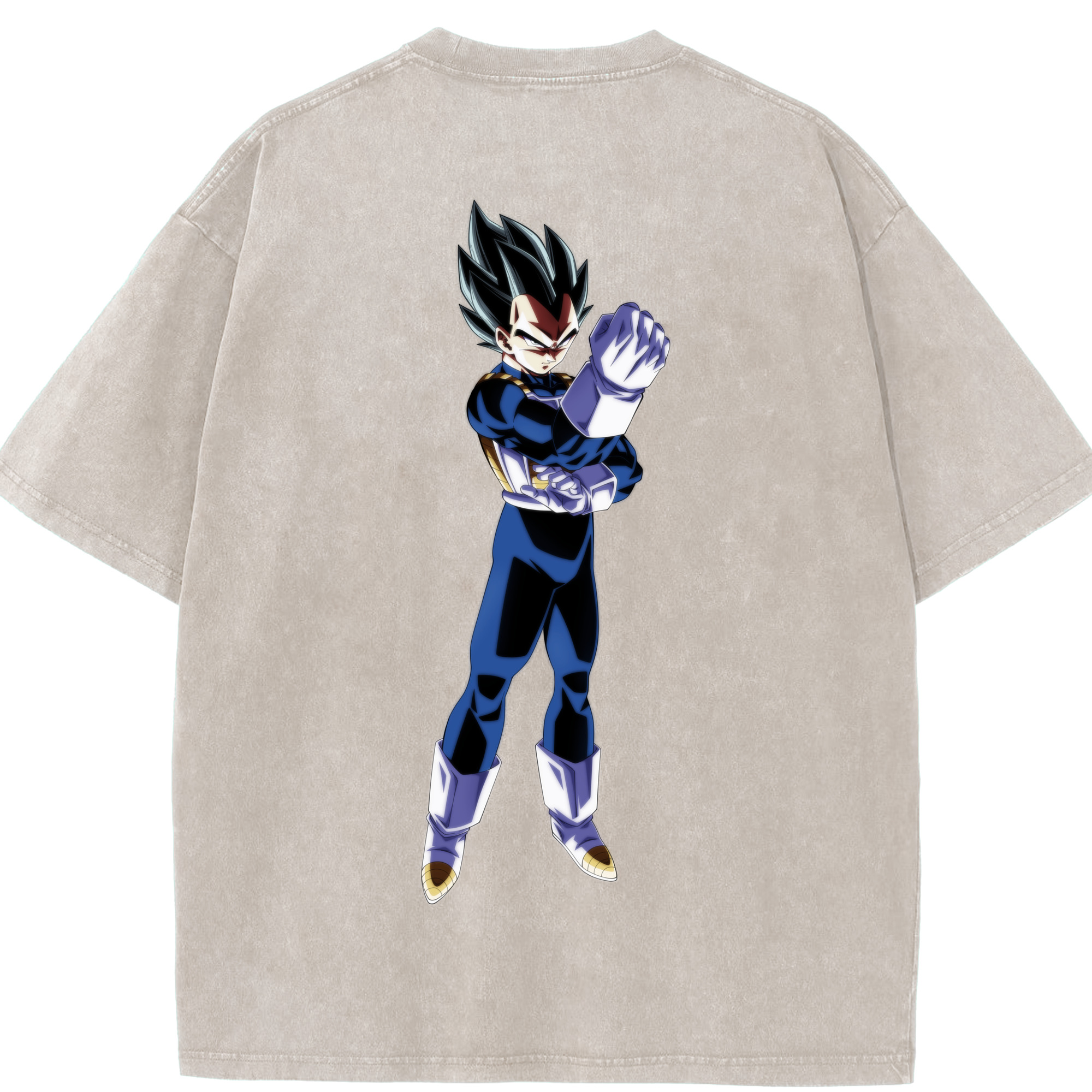 （画像用） ドラゴンボール ベジータ四世（Bejīta Yonsei）DRAGON BALL Vegeta IV 綿100% ヴィンテージ風 半袖Tシャツ（背面プリント）