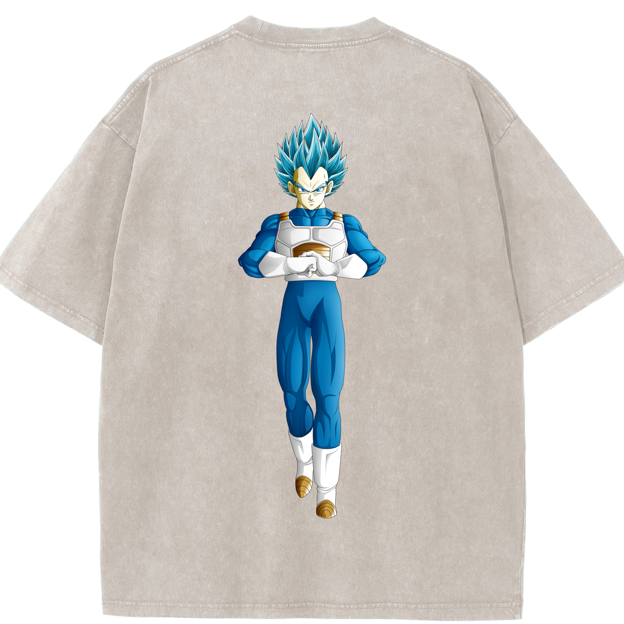 （画像用） ドラゴンボール ベジータ四世（Bejīta Yonsei）DRAGON BALL Vegeta IV 綿100% ヴィンテージ風 半袖Tシャツ（背面プリント）