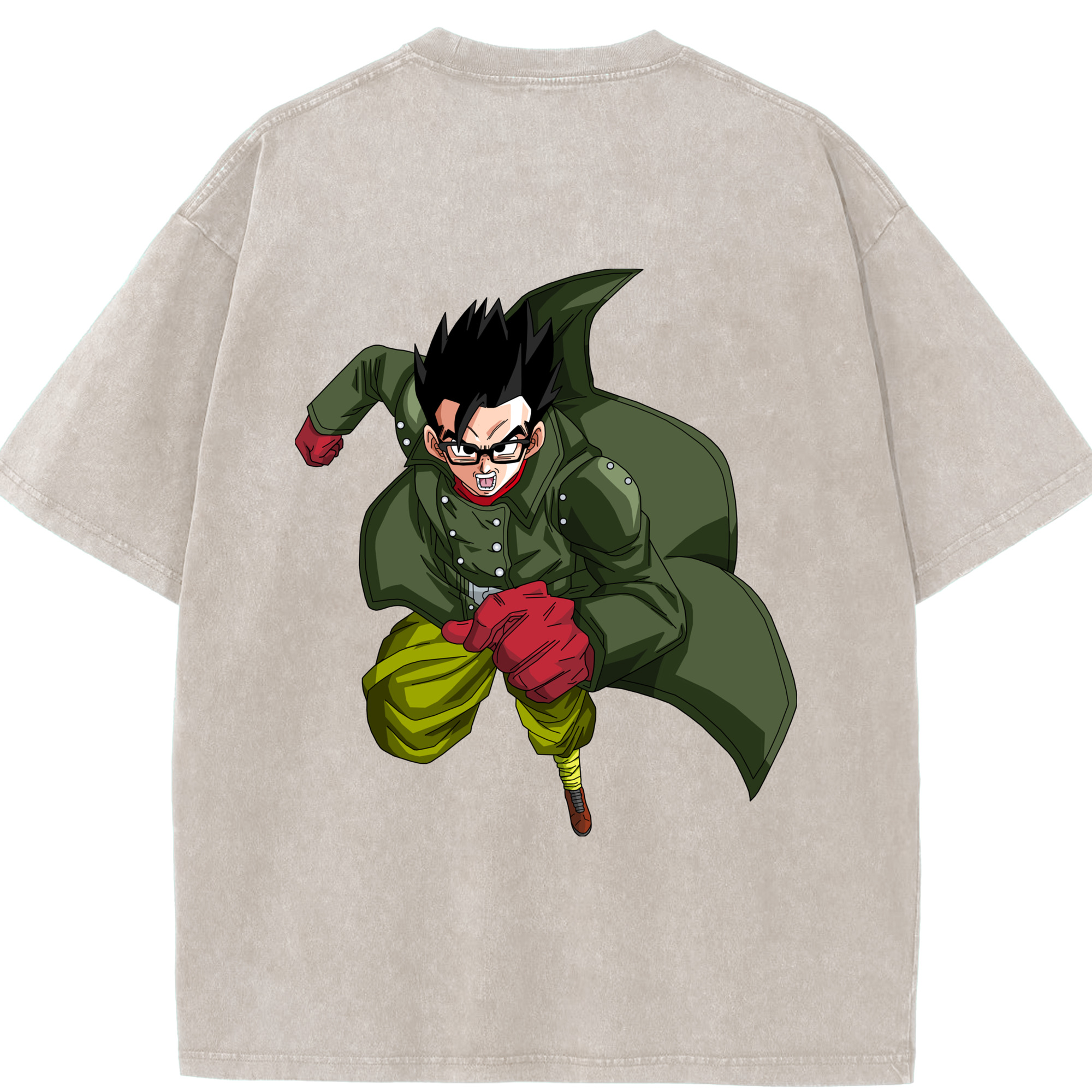 （画像用） ドラゴンボール 孫 悟飯（そんごはん）DRAGON BALL Son Gohan 綿100% ヴィンテージ風 半袖Tシャツ（背面プリント）