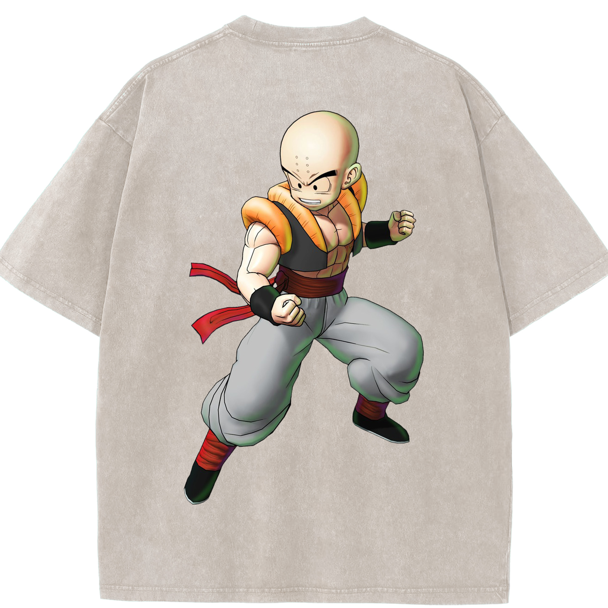 （画像用） ドラゴンボール クリリン DRAGON BALL krillin 綿100% ヴィンテージ風 半袖Tシャツ（背面プリント）