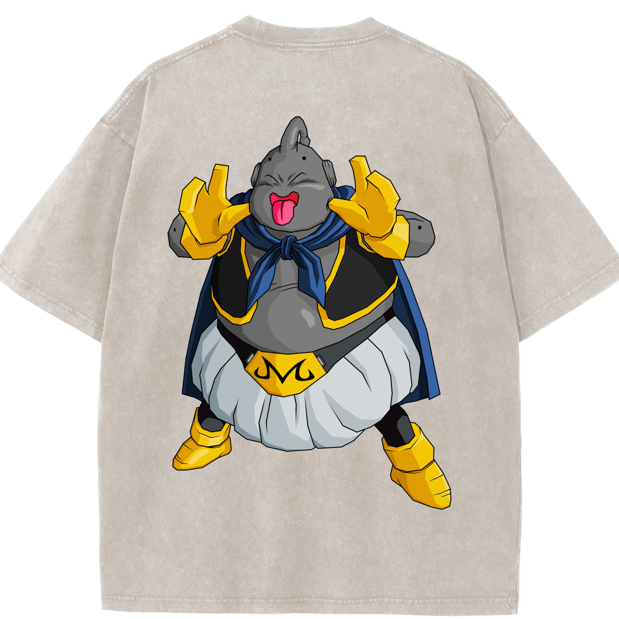 （画像用） ドラゴンボール 魔人ブウ DRAGON BALL Majin Buu 綿100% ヴィンテージ風 半袖Tシャツ（背面プリント）
