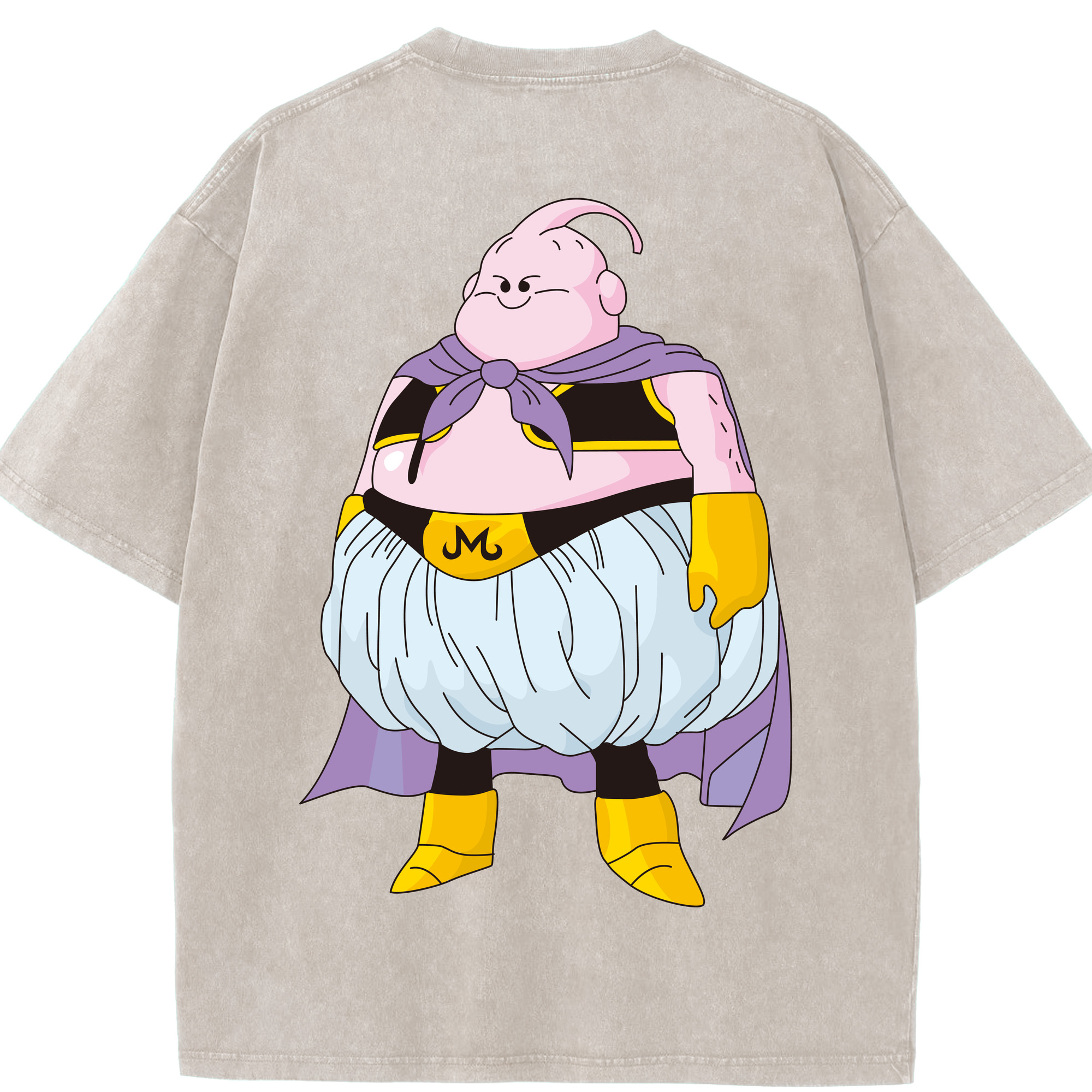 （画像用） ドラゴンボール 魔人ブウ DRAGON BALL Majin Buu 綿100% ヴィンテージ風 半袖Tシャツ（背面プリント）