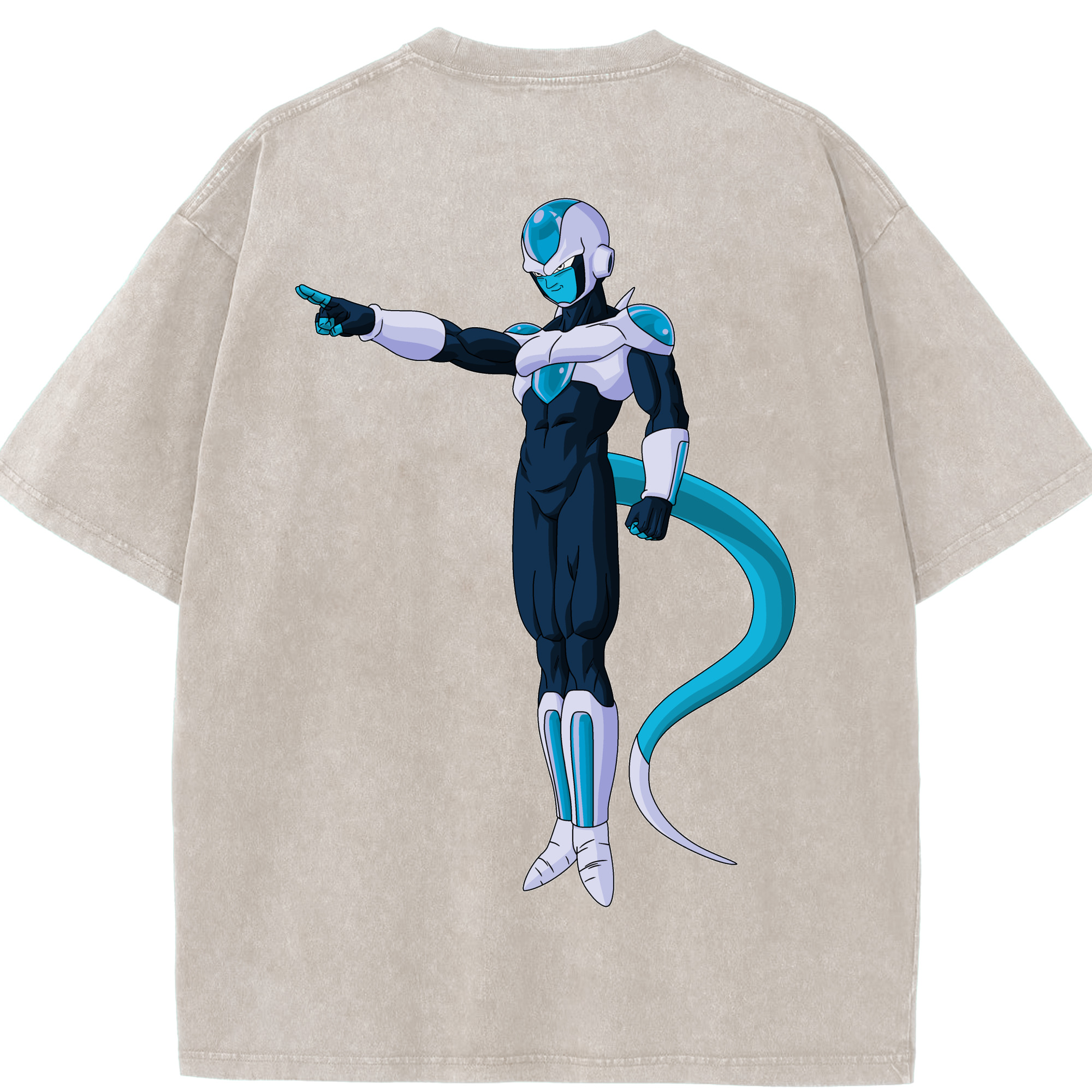 （画像用） ドラゴンボール フリーザ DRAGON BALL Frieza 綿100% ヴィンテージ風 半袖Tシャツ（背面プリント）