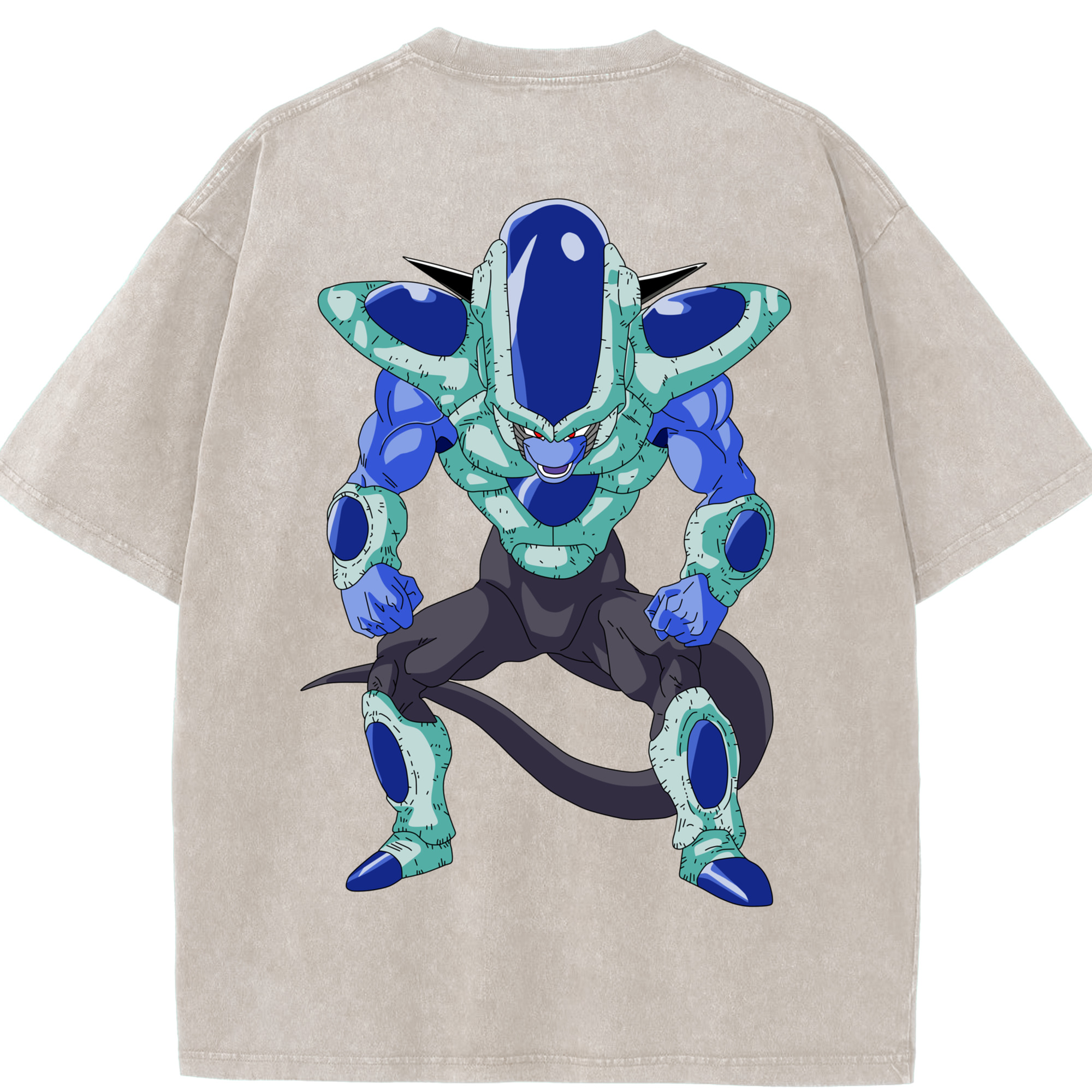 （画像用） ドラゴンボール フリーザ DRAGON BALL Frieza 綿100% ヴィンテージ風 半袖Tシャツ（背面プリント）