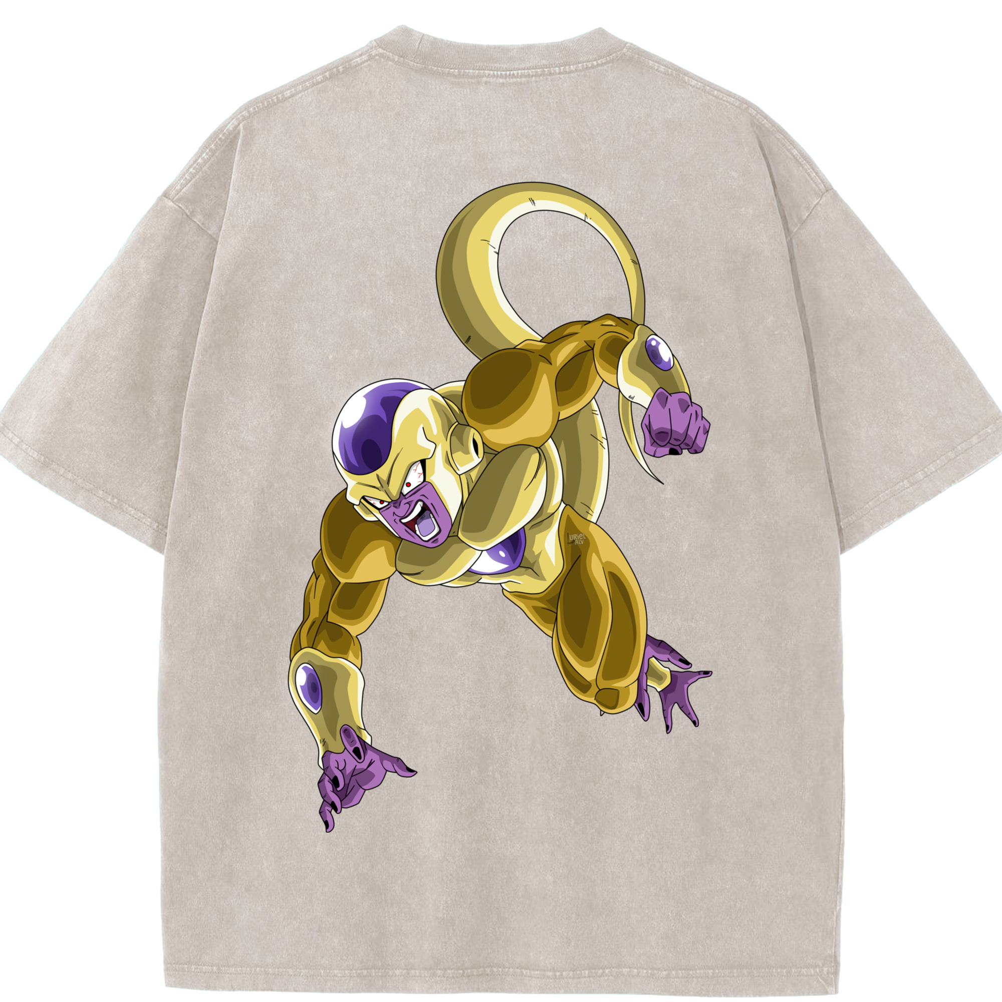 （画像用） ドラゴンボール フリーザ DRAGON BALL Frieza 綿100% ヴィンテージ風 半袖Tシャツ（背面プリント）