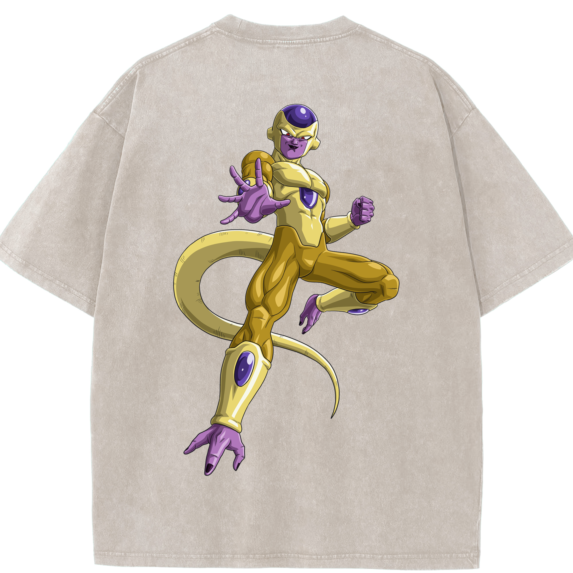 （画像用） ドラゴンボール フリーザ DRAGON BALL Frieza 綿100% ヴィンテージ風 半袖Tシャツ（背面プリント）