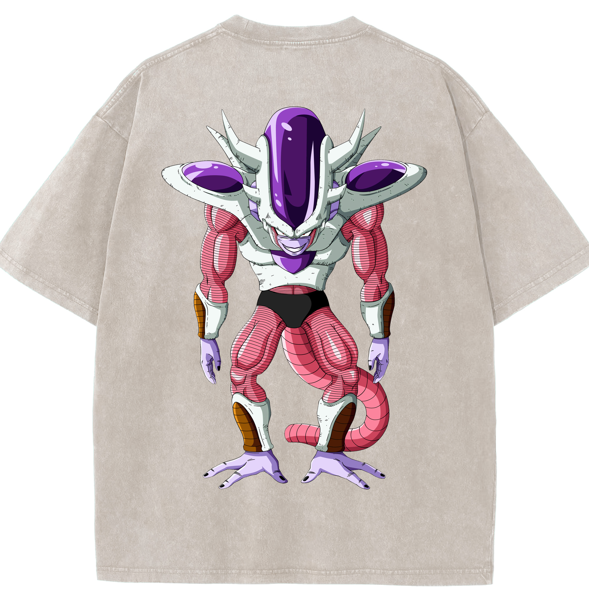 （画像用） ドラゴンボール フリーザ DRAGON BALL Frieza 綿100% ヴィンテージ風 半袖Tシャツ（背面プリント）