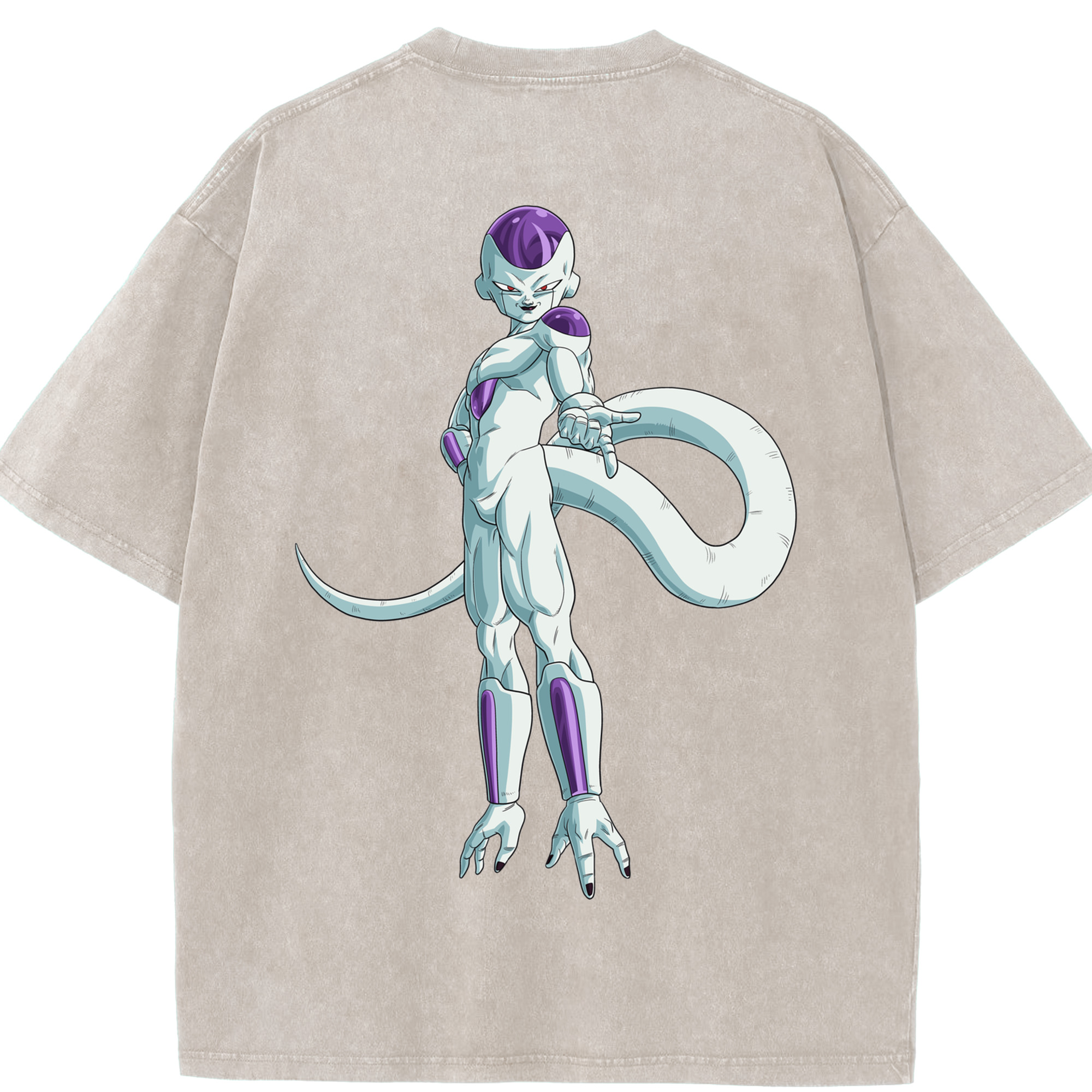 （画像用） ドラゴンボール フリーザ DRAGON BALL Frieza 綿100% ヴィンテージ風 半袖Tシャツ（背面プリント）