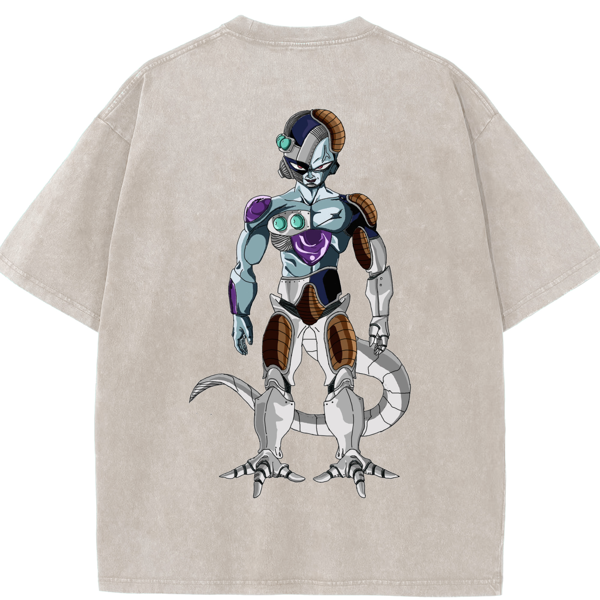 （画像用） ドラゴンボール クウラ DRAGON BALL Cooler Coora 綿100% ヴィンテージ風 半袖Tシャツ（背面プリント）