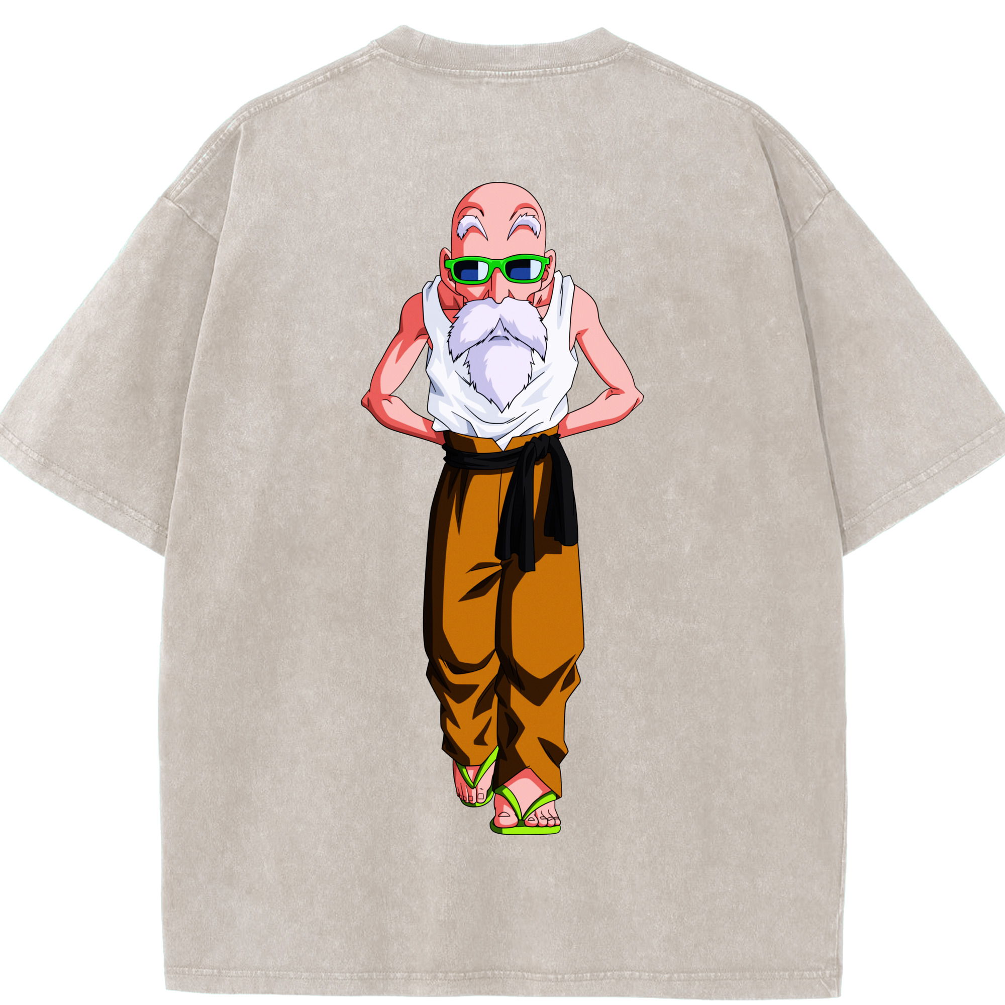（画像用） ドラゴンボール 亀仙人（かめせんにん） DRAGON BALL Master Roshi Kame Sennin 綿100% ヴィンテージ風 半袖Tシャツ（背面プリント）