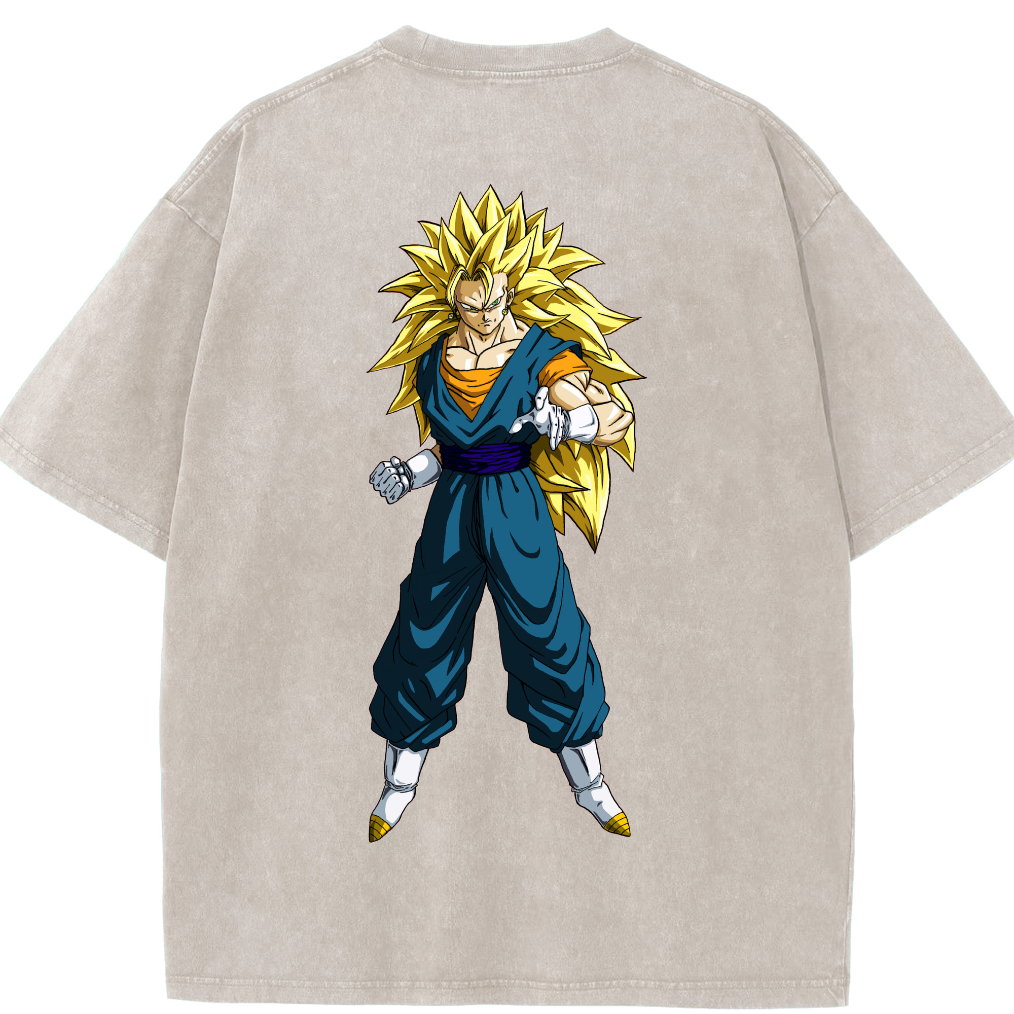 （画像用） ドラゴンボール ベジット DRAGON BALL Vegetto 綿100% ヴィンテージ風 半袖Tシャツ（背面プリント）