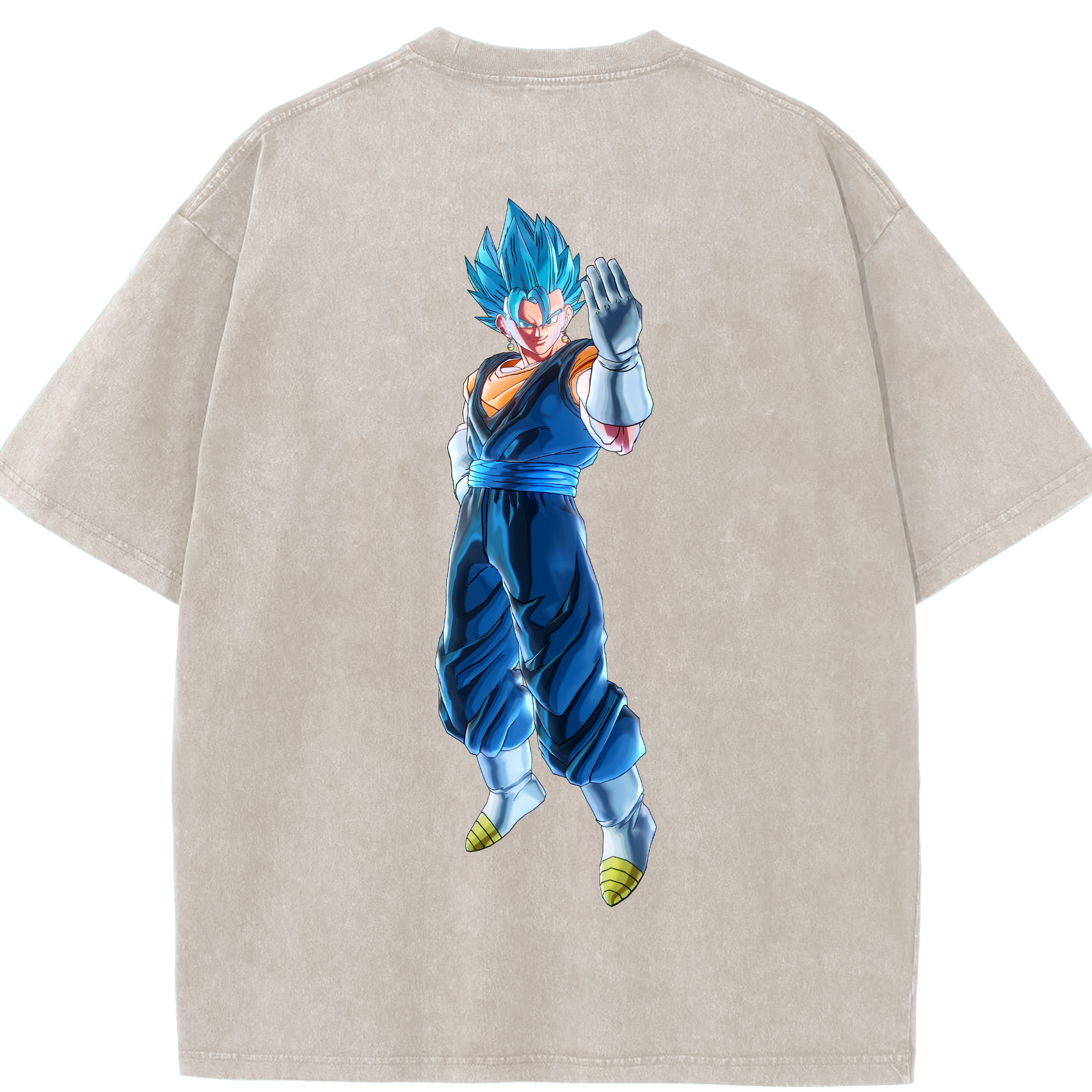 （画像用） ドラゴンボール ベジット DRAGON BALL Vegetto 綿100% ヴィンテージ風 半袖Tシャツ（背面プリント）
