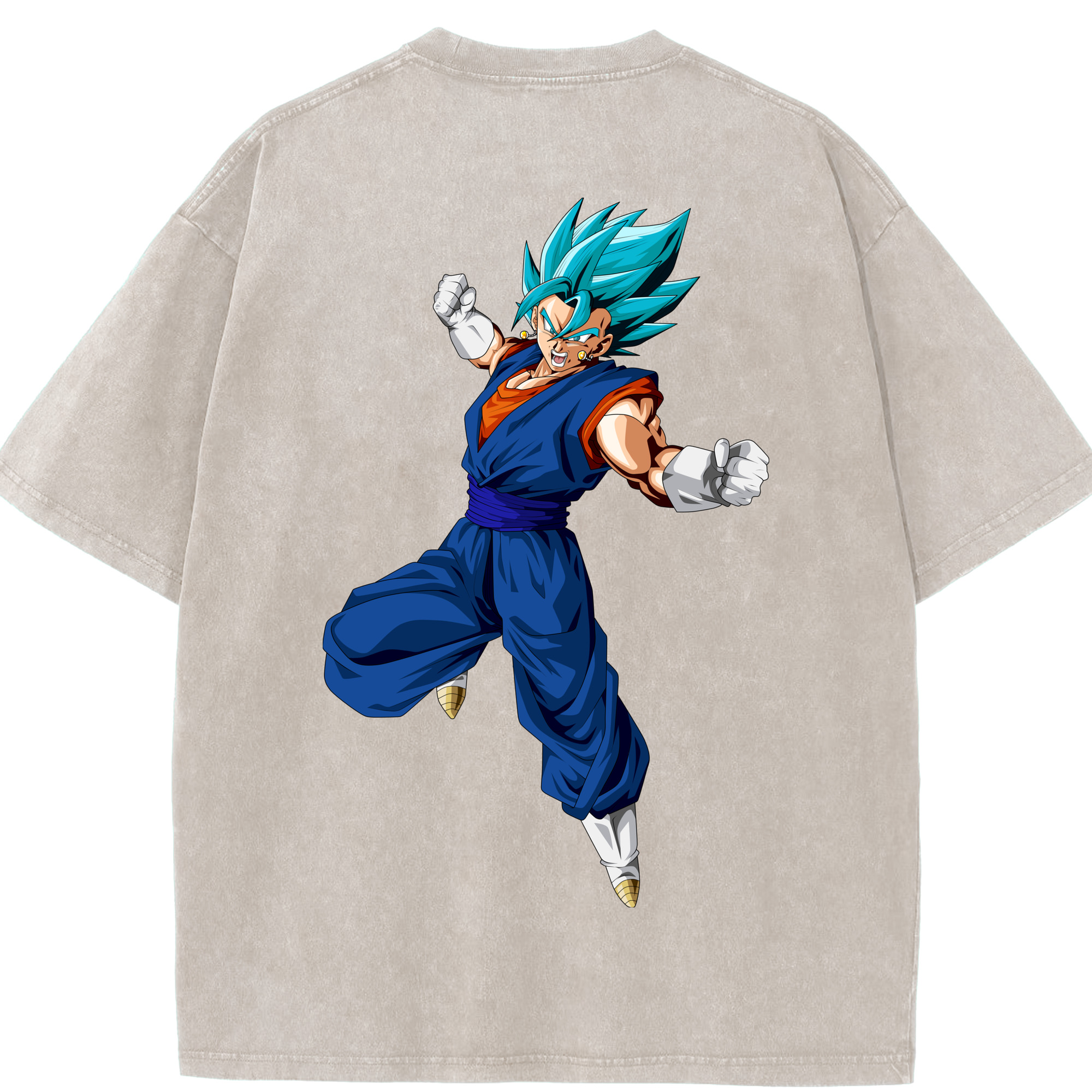 （画像用） ドラゴンボール ベジット DRAGON BALL Vegetto 綿100% ヴィンテージ風 半袖Tシャツ（背面プリント）