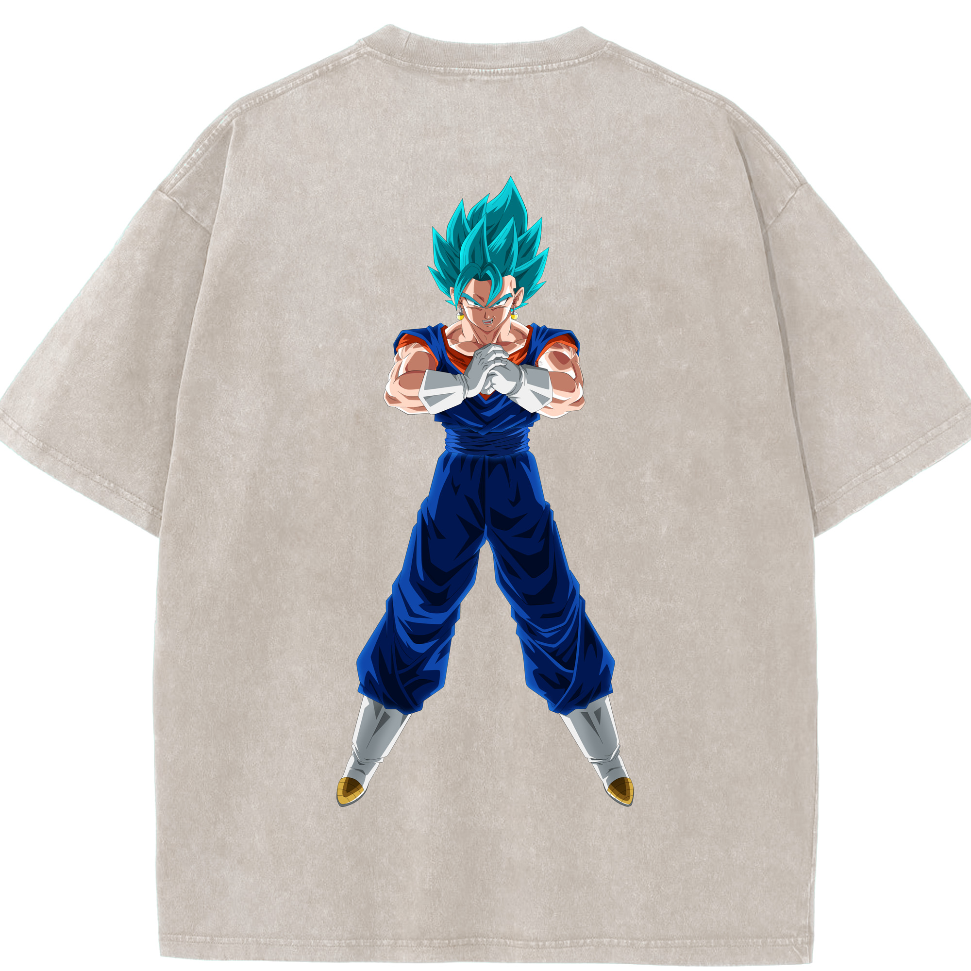 （画像用） ドラゴンボール ベジット DRAGON BALL Vegetto 綿100% ヴィンテージ風 半袖Tシャツ（背面プリント）