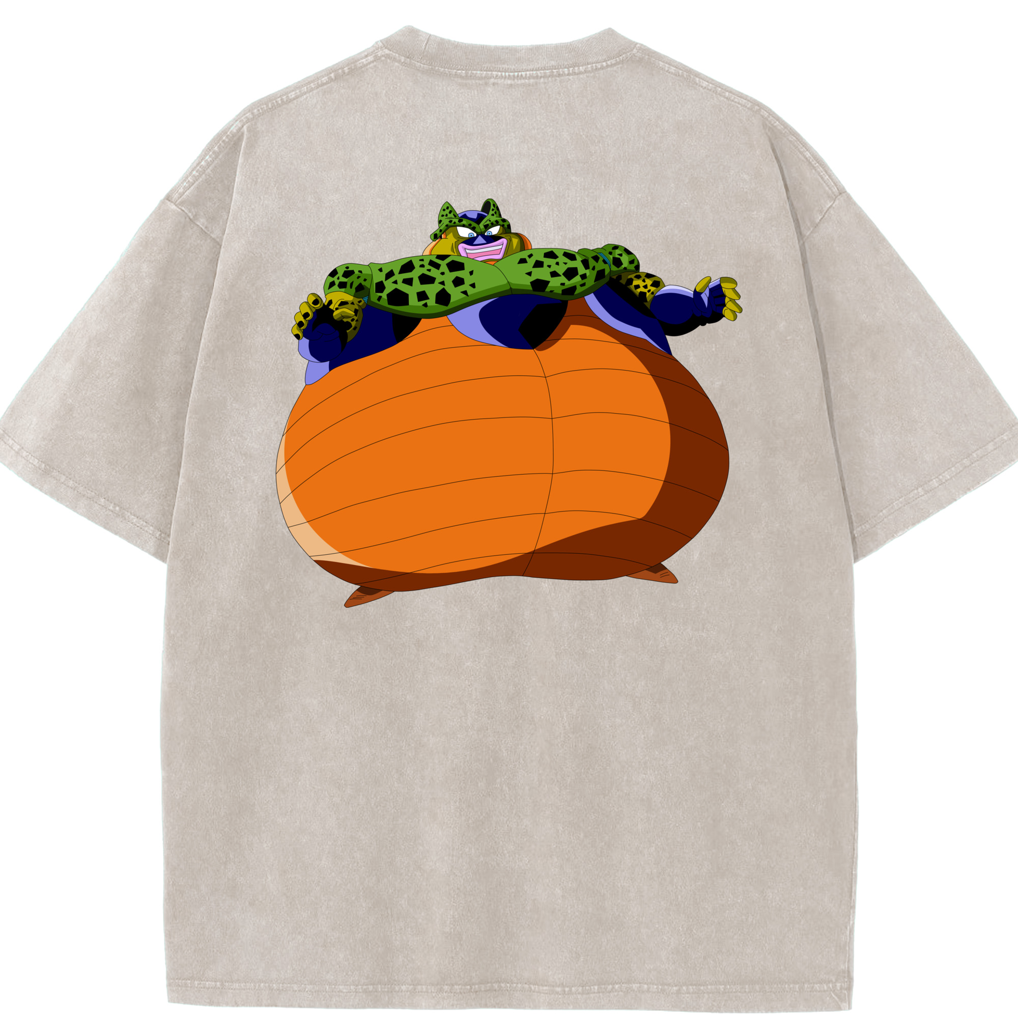 （画像用） ドラゴンボール セル DRAGON BALL Cell 綿100% ヴィンテージ風 半袖Tシャツ（背面プリント）