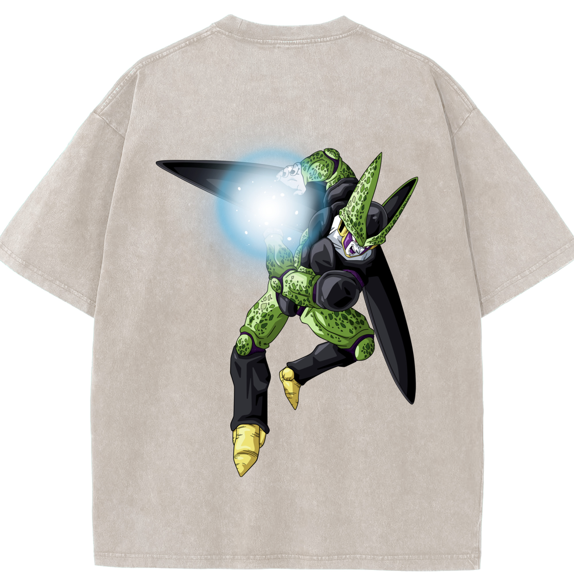 （画像用） ドラゴンボール セル DRAGON BALL Cell 綿100% ヴィンテージ風 半袖Tシャツ（背面プリント）