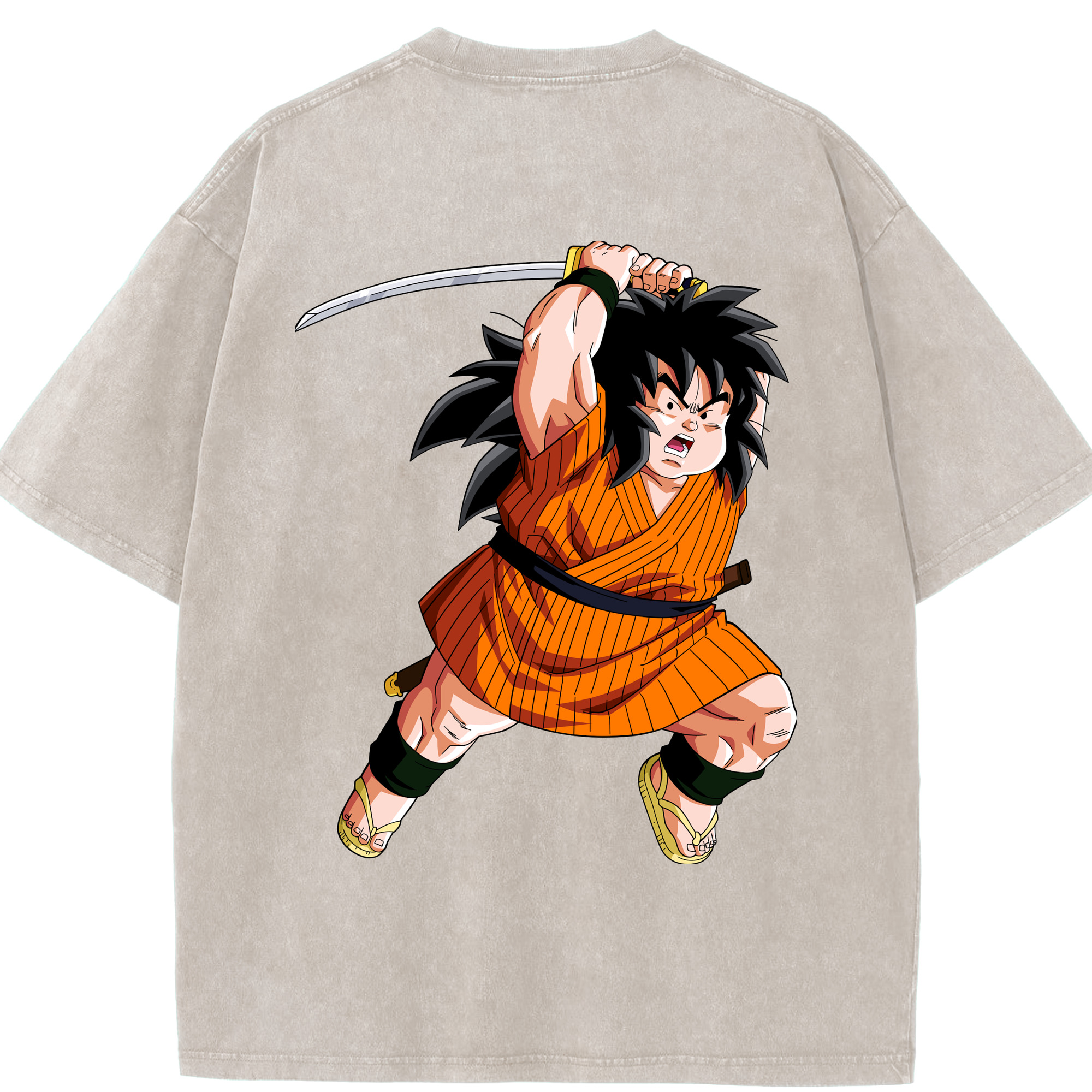 （画像用） ドラゴンボール やじろべえ DRAGON BALL Yajirobe 綿100% ヴィンテージ風 半袖Tシャツ（背面プリント）