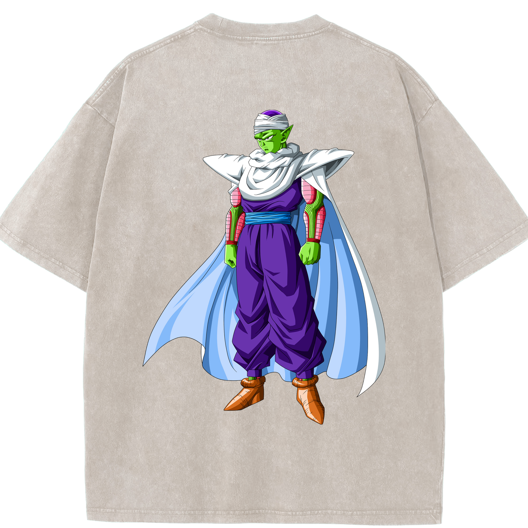 （画像用） ドラゴンボール ピッコロ DRAGON BALL Piccolo 綿100% ヴィンテージ風 半袖Tシャツ（背面プリント）