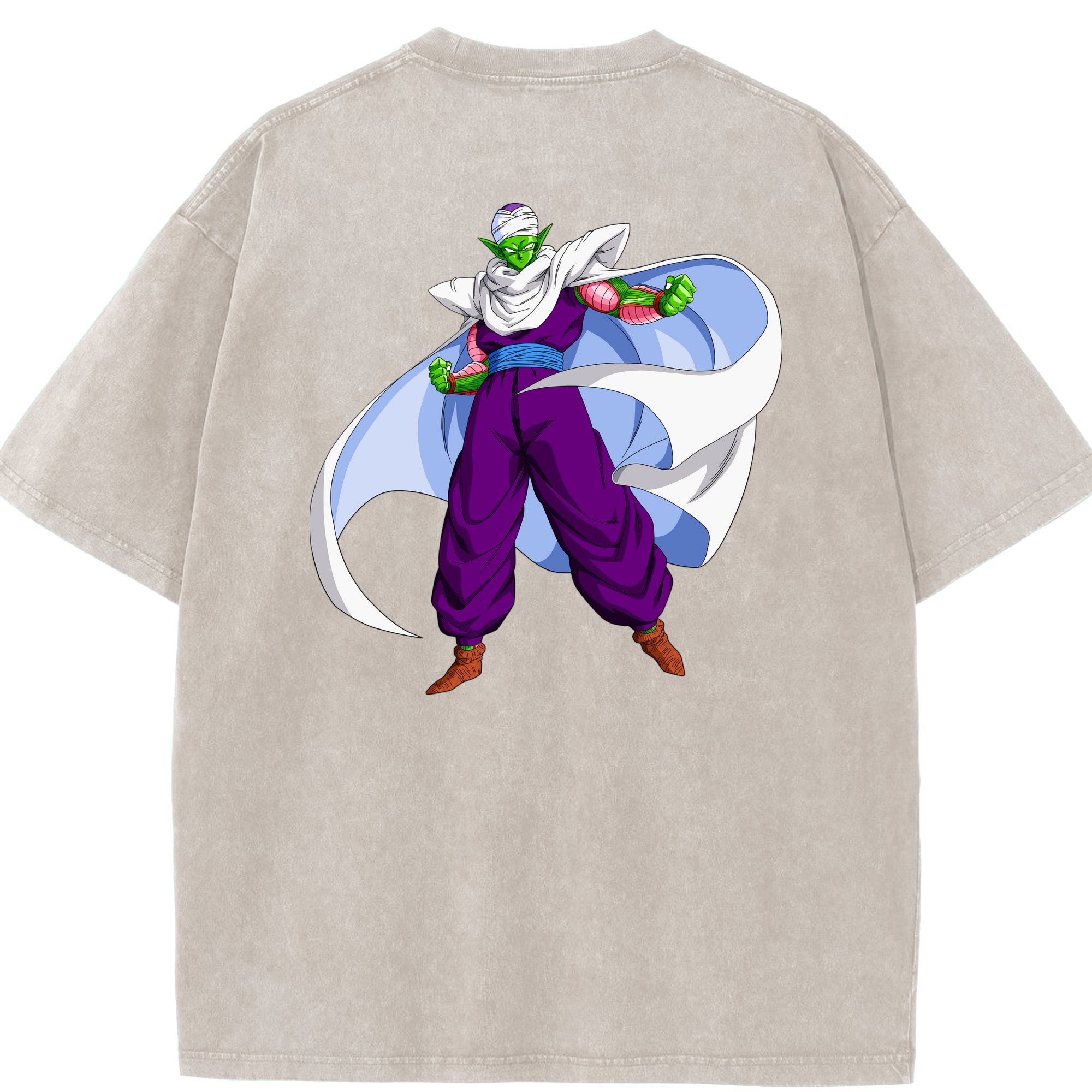 （画像用） ドラゴンボール ピッコロ DRAGON BALL Piccolo 綿100% ヴィンテージ風 半袖Tシャツ（背面プリント）