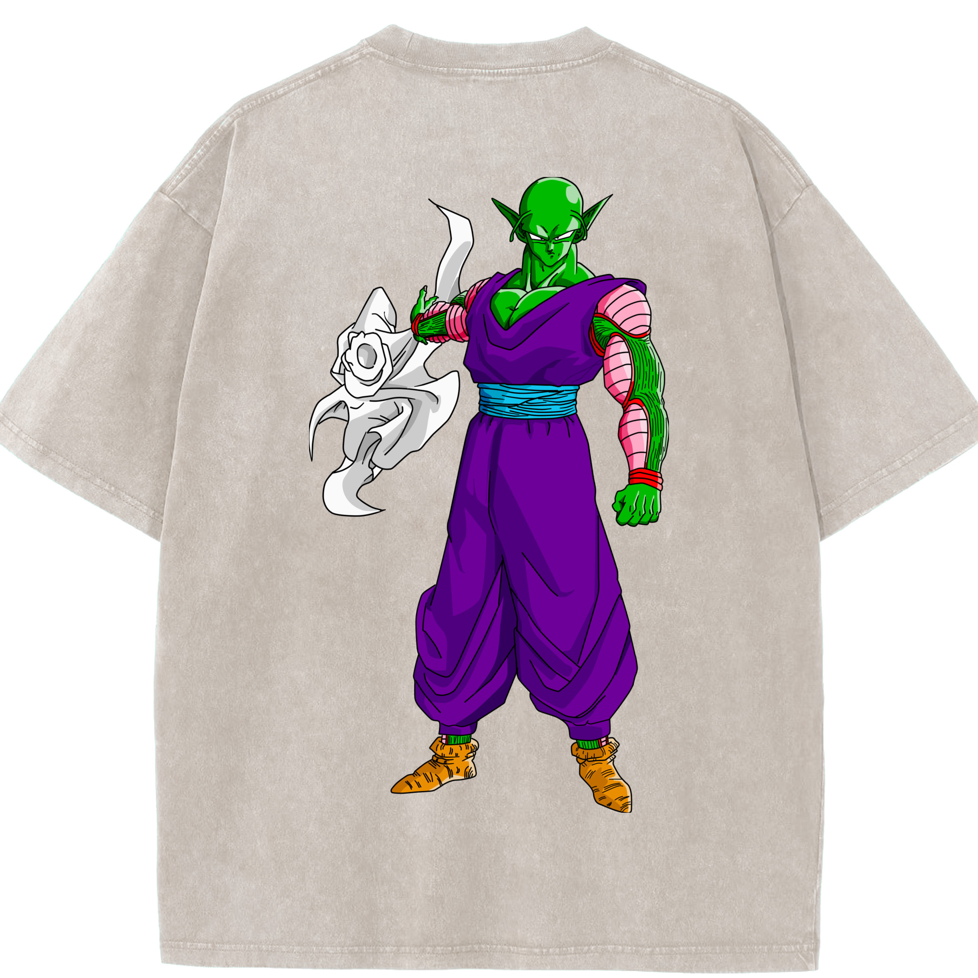 （画像用） ドラゴンボール ピッコロ DRAGON BALL Piccolo 綿100% ヴィンテージ風 半袖Tシャツ（背面プリント）