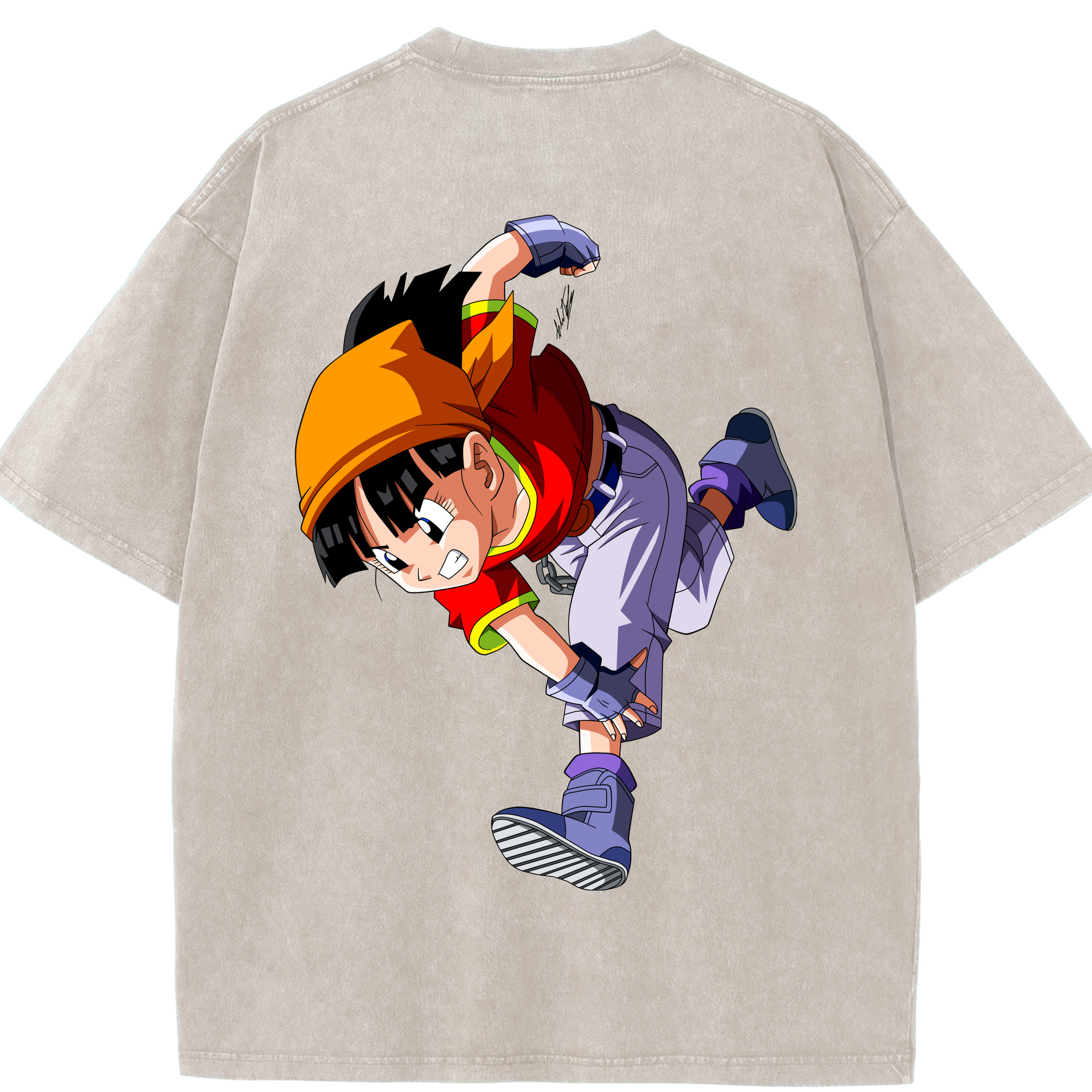 （画像用） ドラゴンボール パン DRAGON BALL Pan 綿100% ヴィンテージ風 半袖Tシャツ（背面プリント）