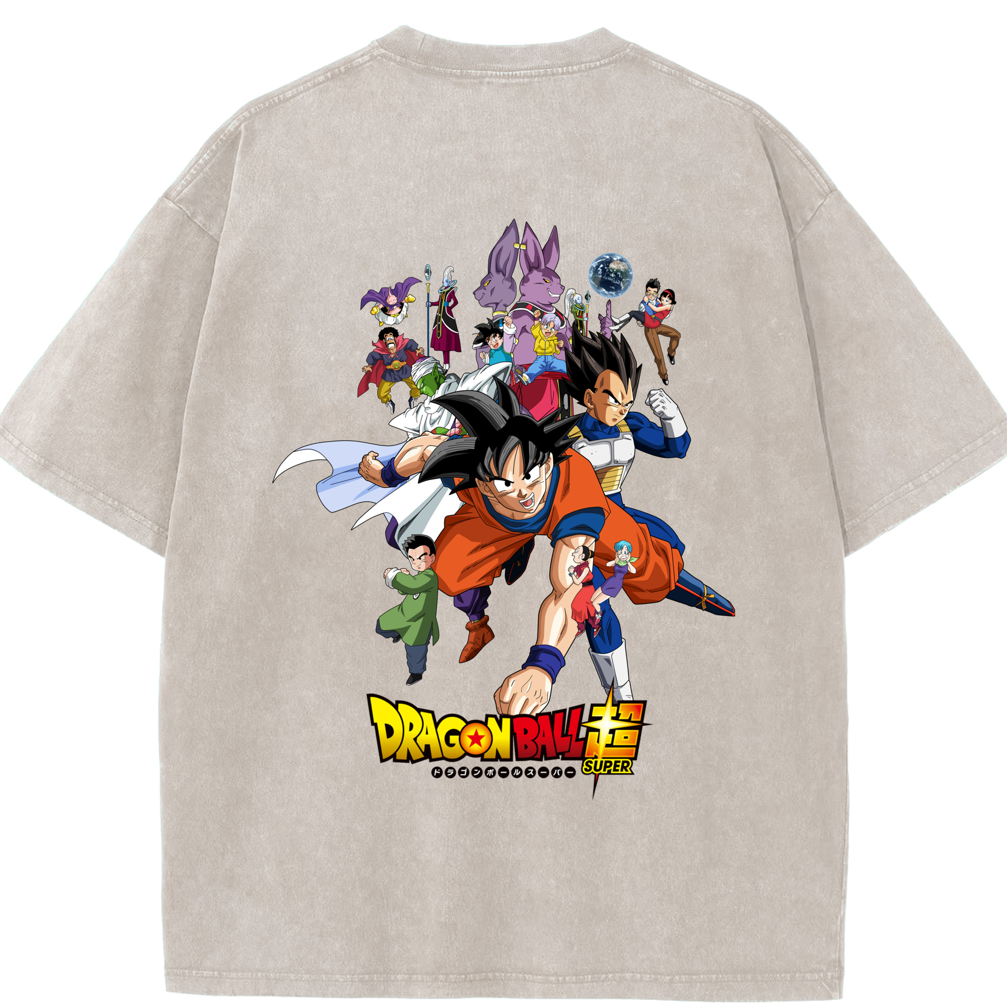 （画像用） ドラゴンボール DRAGON BALL 綿100% ヴィンテージ風 半袖Tシャツ（背面プリント）
