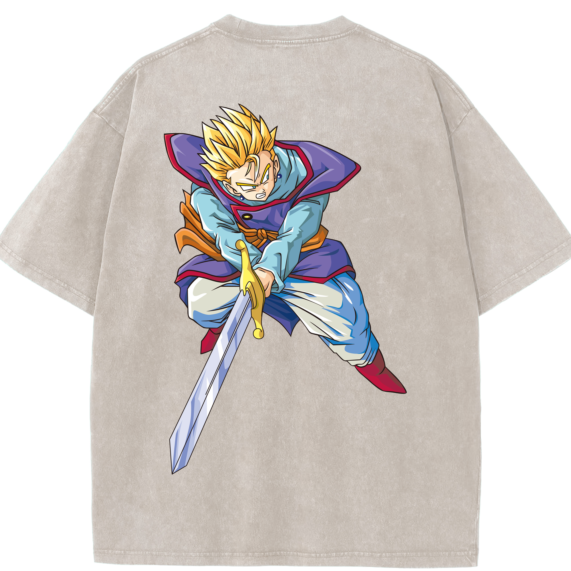 （画像用） ドラゴンボール DRAGON BALL 綿100% ヴィンテージ風 半袖Tシャツ（背面プリント）