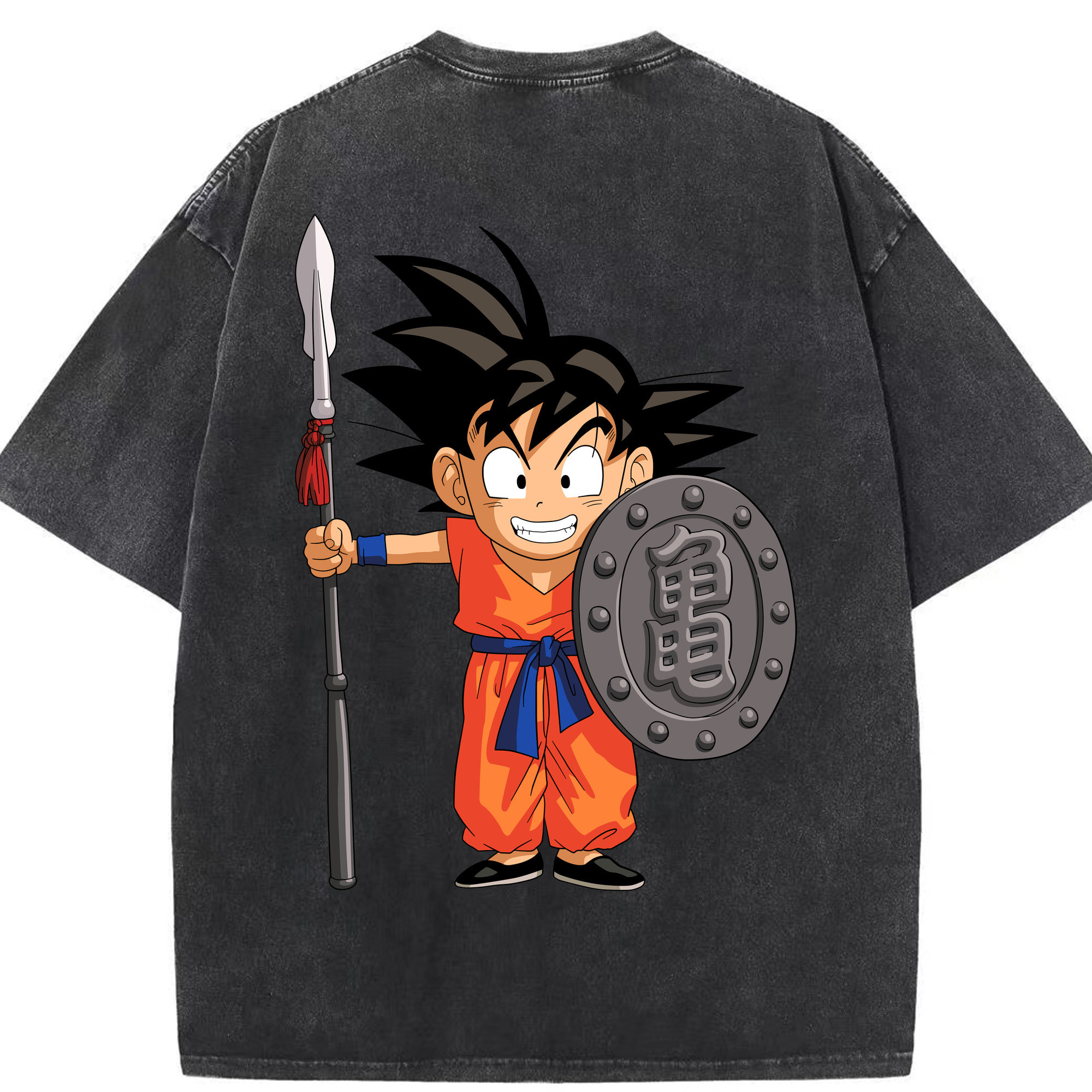 （画像用） ドラゴンボール 孫悟空（そん ごくう）Son Goku カカロット DRAGON BALL Kakarotto 綿100% ヴィンテージ風 半袖Tシャツ（背面プリント）