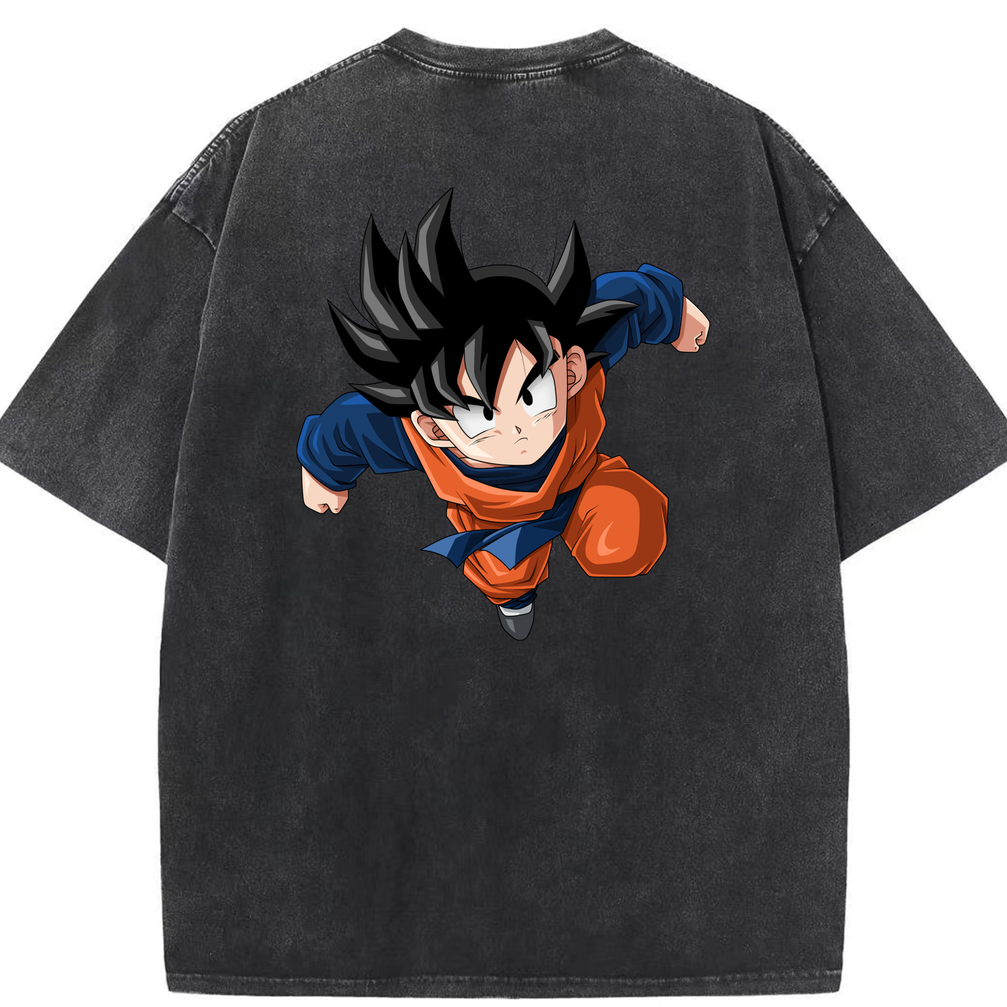 （画像用） ドラゴンボール 孫悟空（そん ごくう）Son Goku カカロット DRAGON BALL Kakarotto 綿100% ヴィンテージ風 半袖Tシャツ（背面プリント）