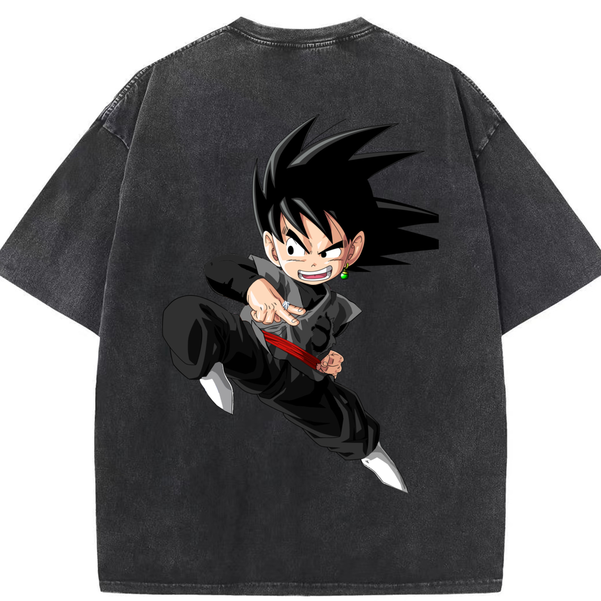 （画像用） ドラゴンボール 孫悟空（そん ごくう）Son Goku カカロット DRAGON BALL Kakarotto 綿100% ヴィンテージ風 半袖Tシャツ（背面プリント）