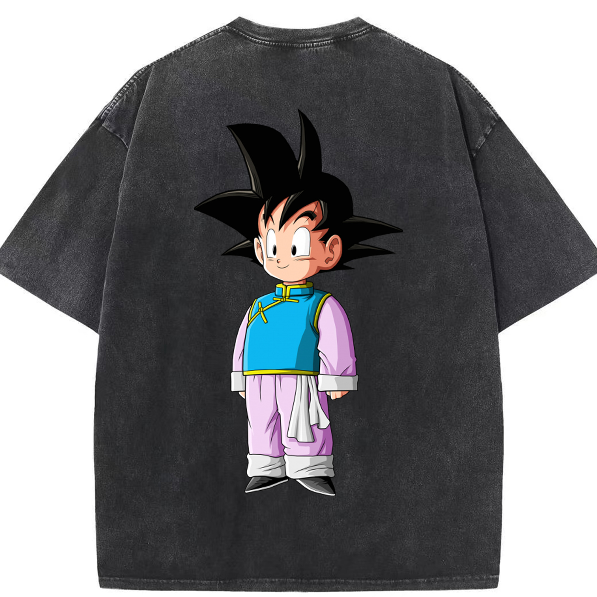 （画像用） ドラゴンボール 孫悟空（そん ごくう）Son Goku カカロット DRAGON BALL Kakarotto 綿100% ヴィンテージ風 半袖Tシャツ（背面プリント）