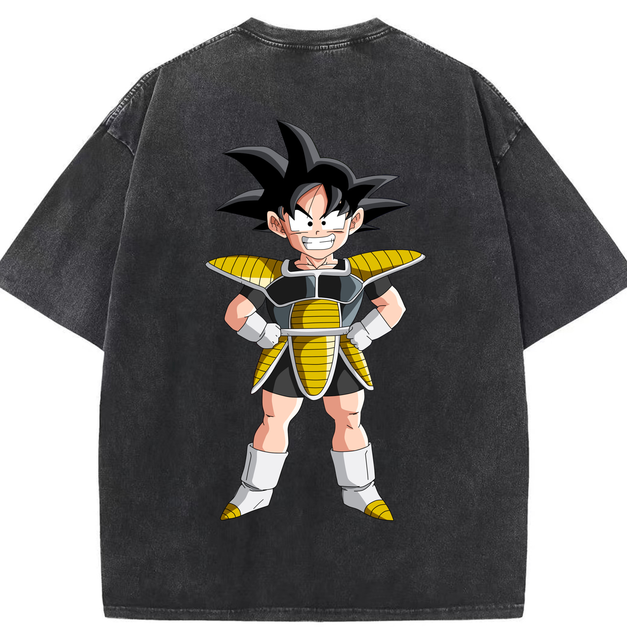 （画像用） ドラゴンボール 孫悟空（そん ごくう）Son Goku カカロット DRAGON BALL Kakarotto 綿100% ヴィンテージ風 半袖Tシャツ（背面プリント）