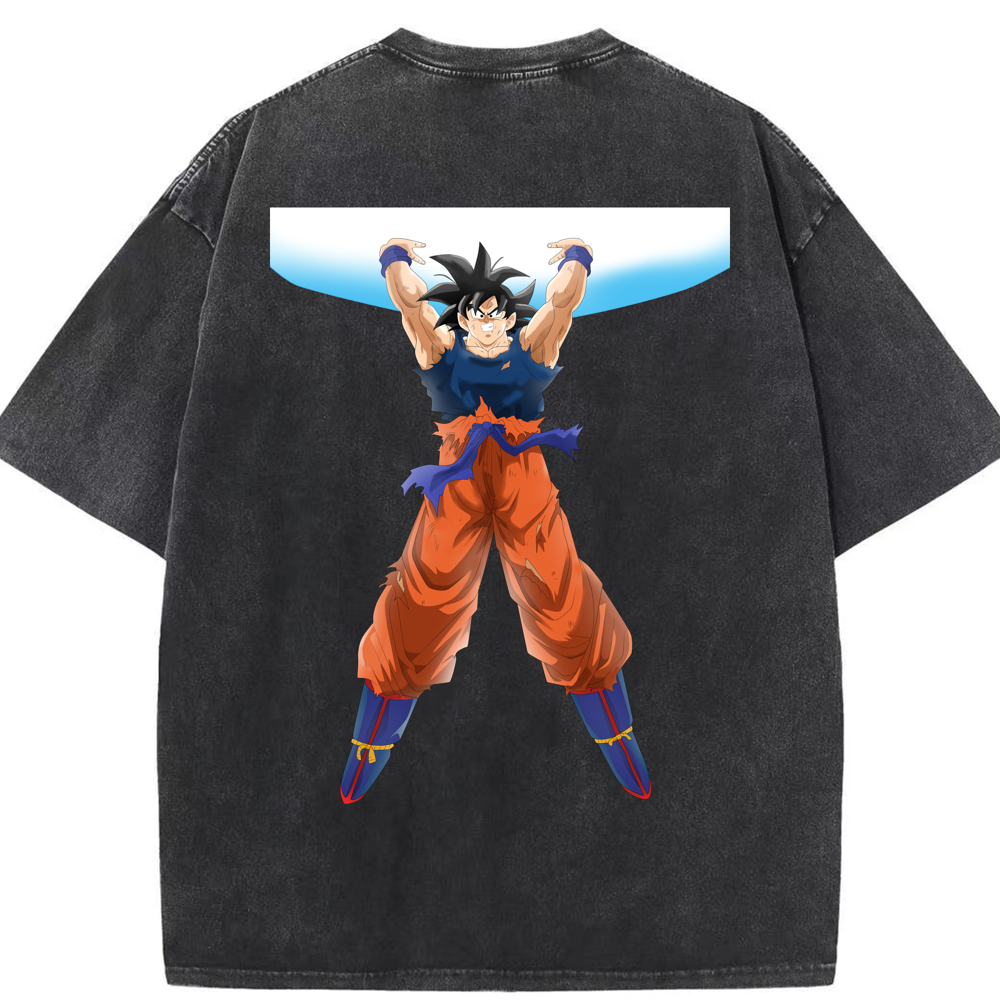 （画像用） ドラゴンボール 孫悟空（そん ごくう）Son Goku カカロット DRAGON BALL Kakarotto 綿100% ヴィンテージ風 半袖Tシャツ（背面プリント）