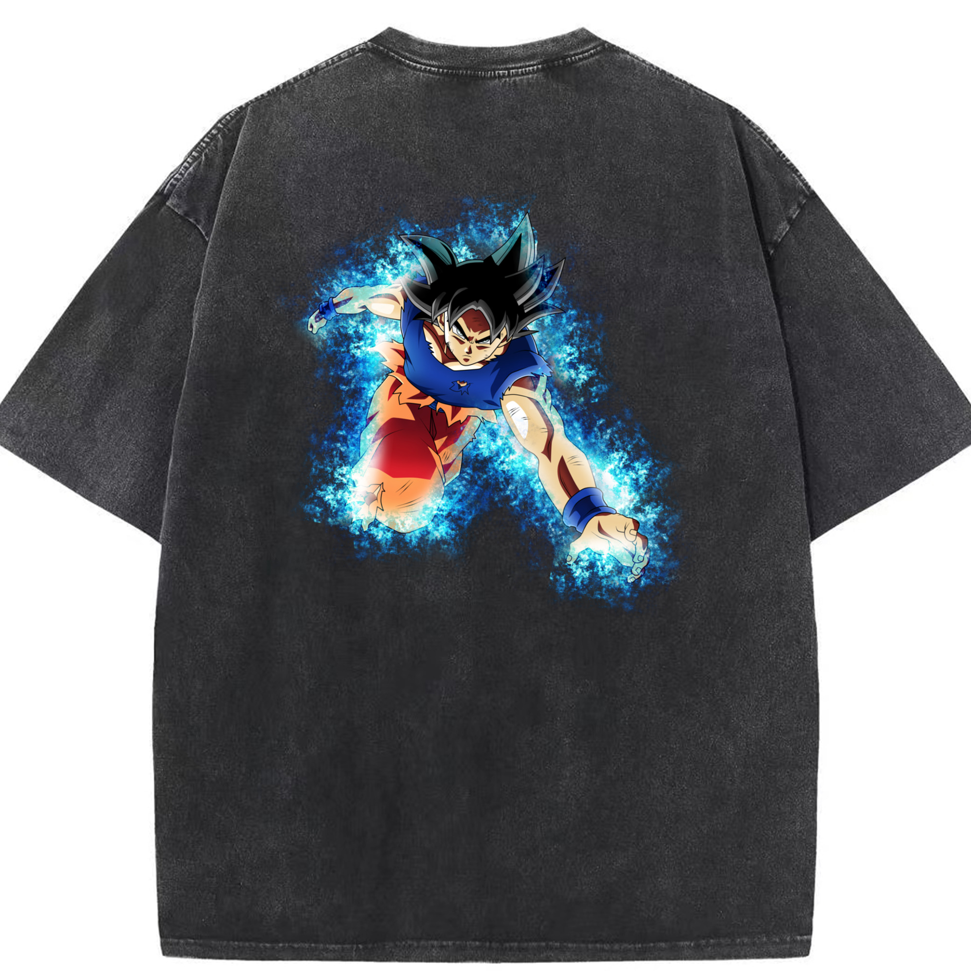 （画像用） ドラゴンボール 孫悟空（そん ごくう）Son Goku カカロット DRAGON BALL Kakarotto 綿100% ヴィンテージ風 半袖Tシャツ（背面プリント）